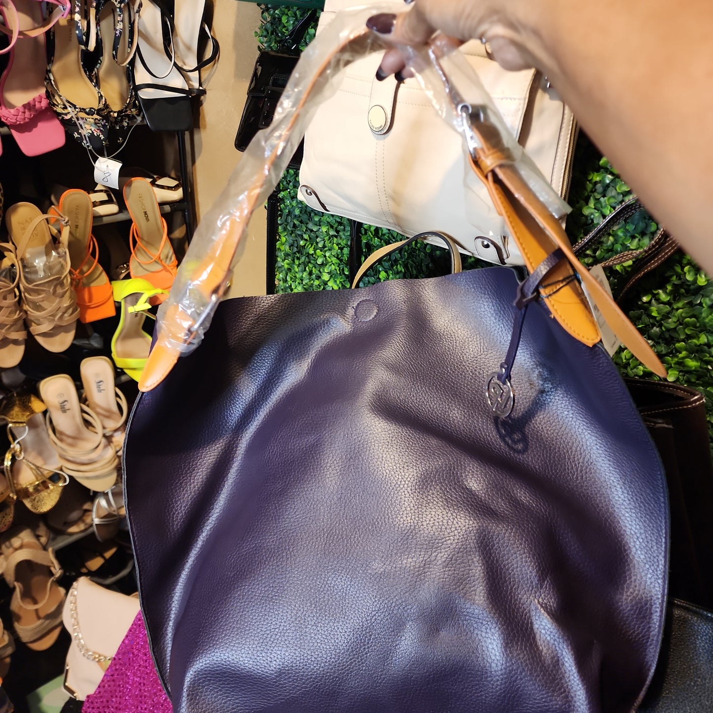 Linea Pelle Violet Saddle Bag (Leather)