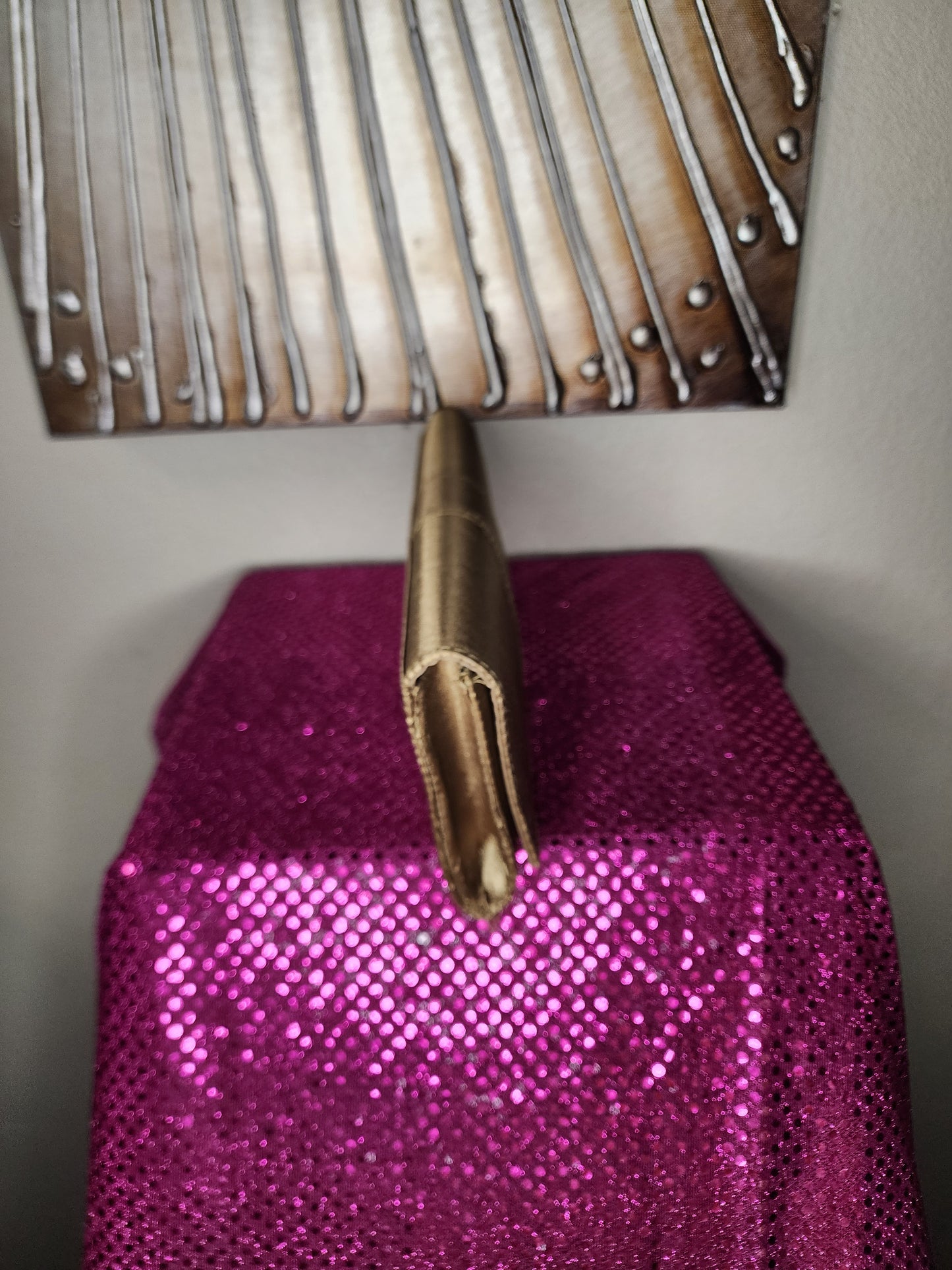 Bronze Satin Clutch Bag