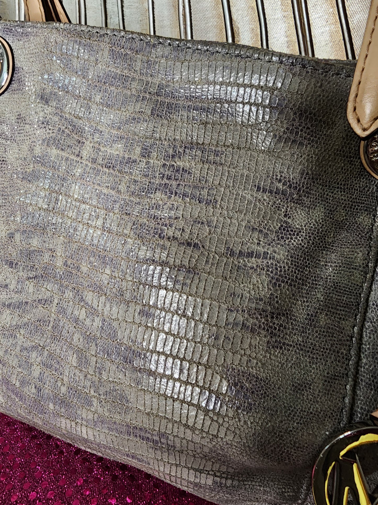 Michael Kors Gray Snakeskin Handbag