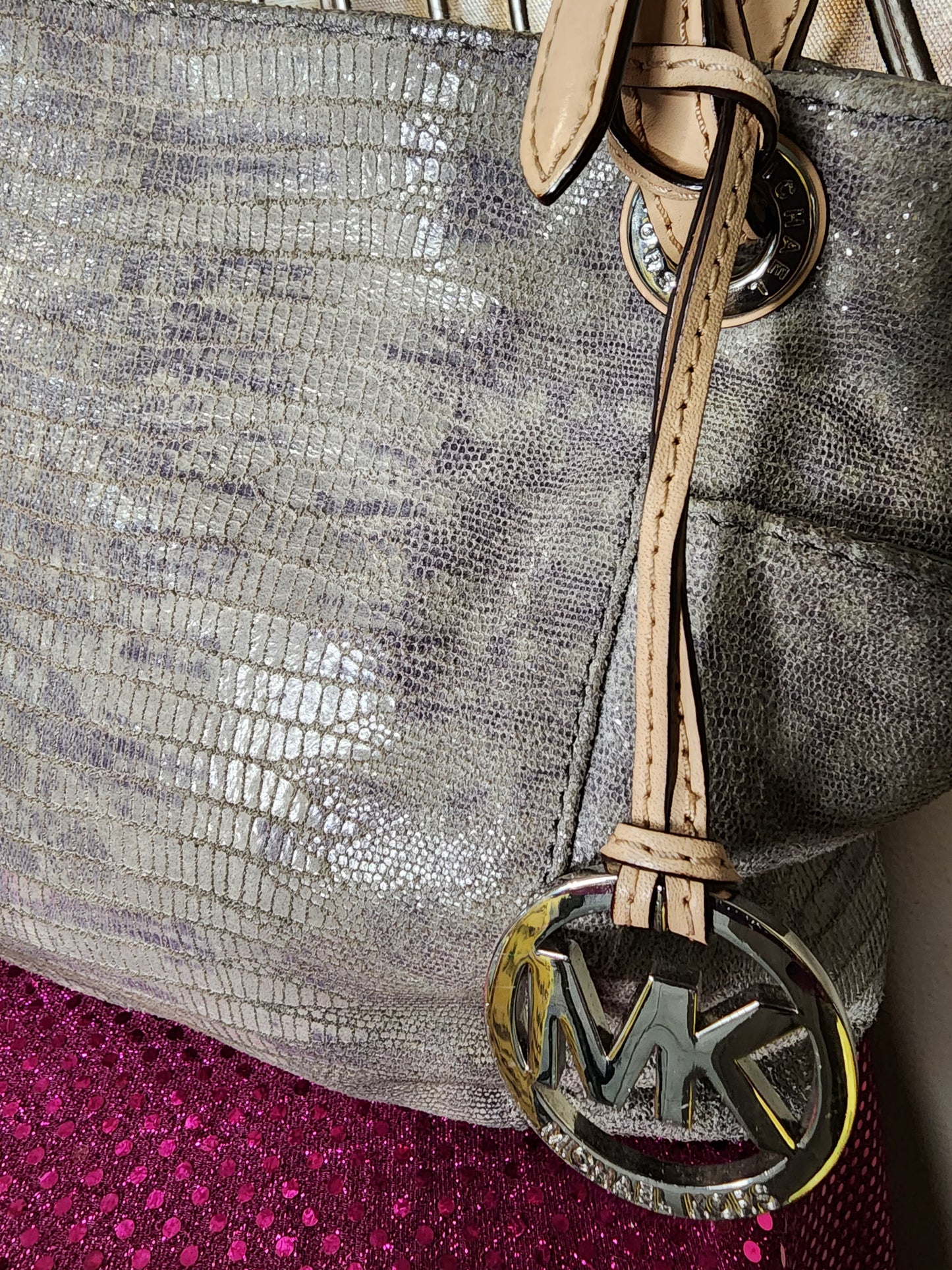 Michael Kors Gray Snakeskin Handbag