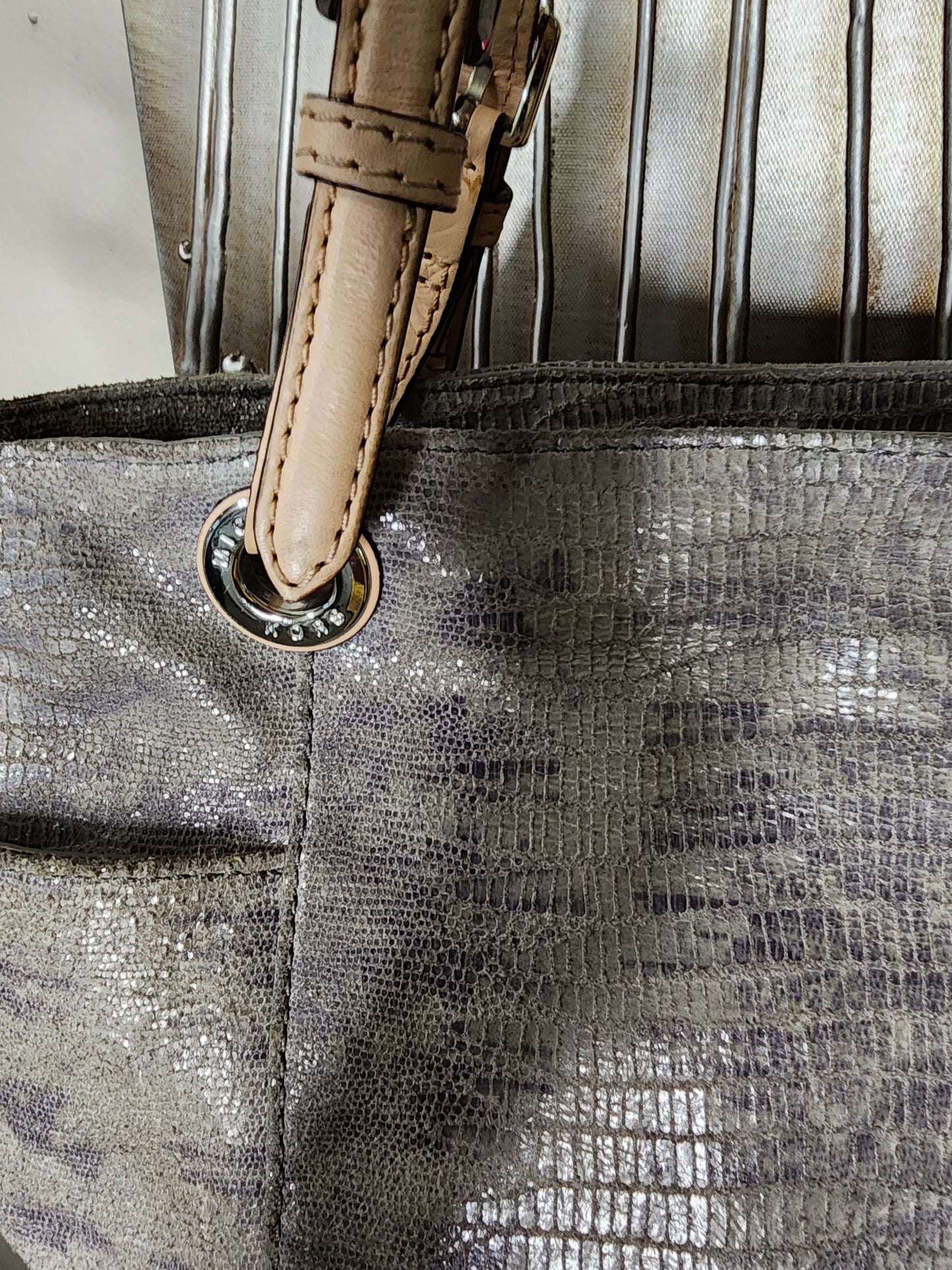 Michael Kors Gray Snakeskin Handbag