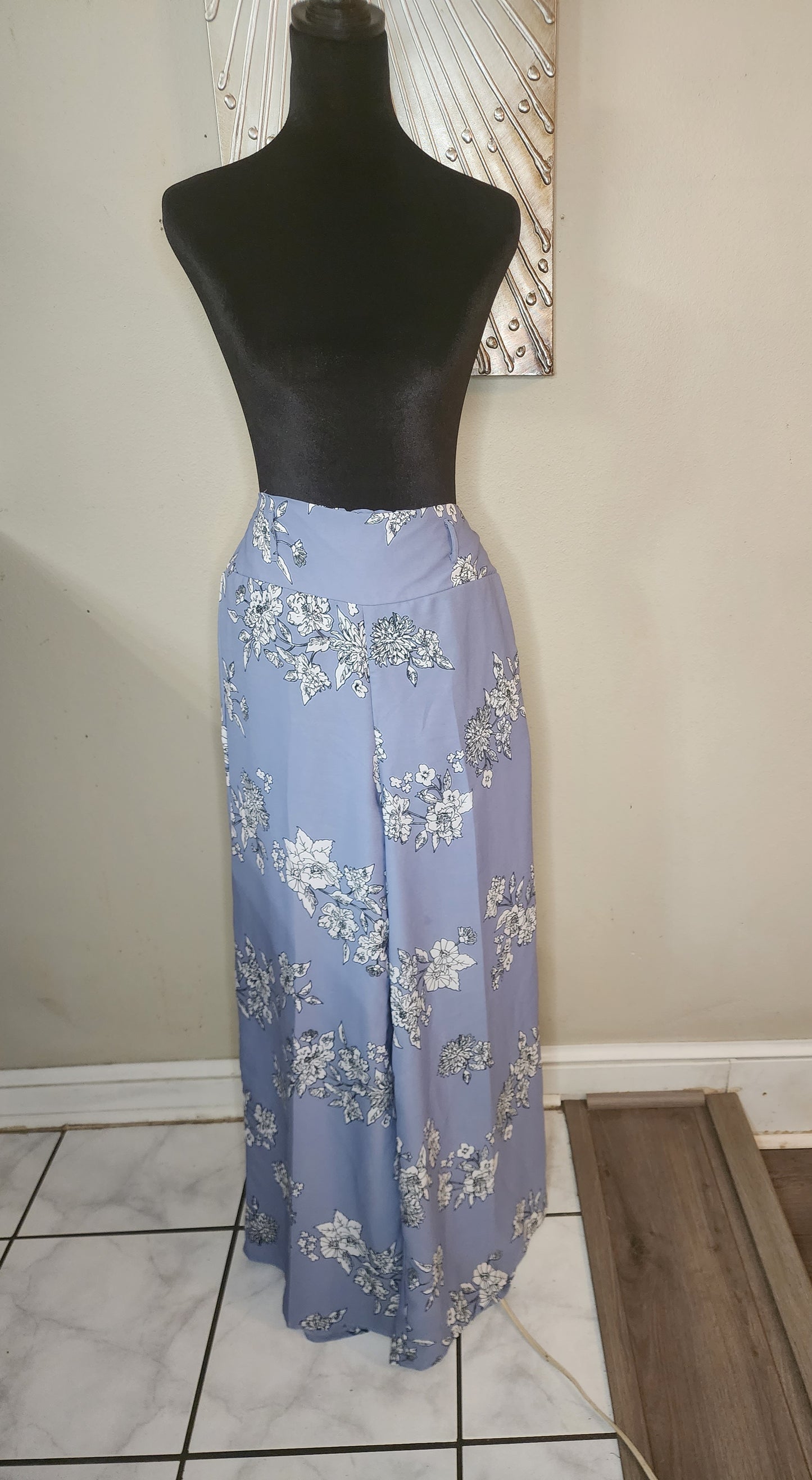 Truth Powder Blue Floral Print Palazzo Pants