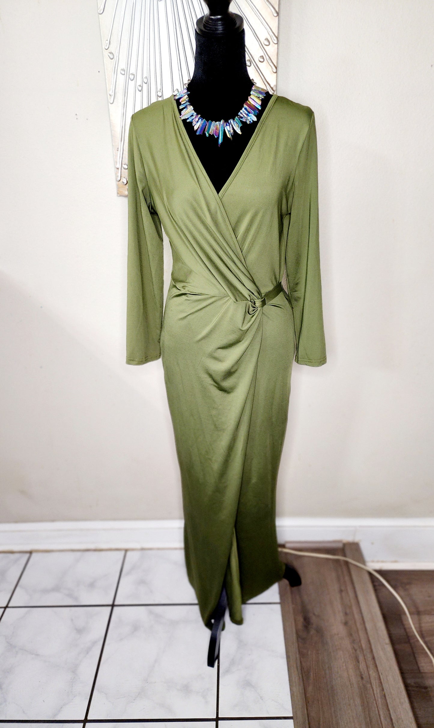 Chic Me Olive Green Maxi Dress