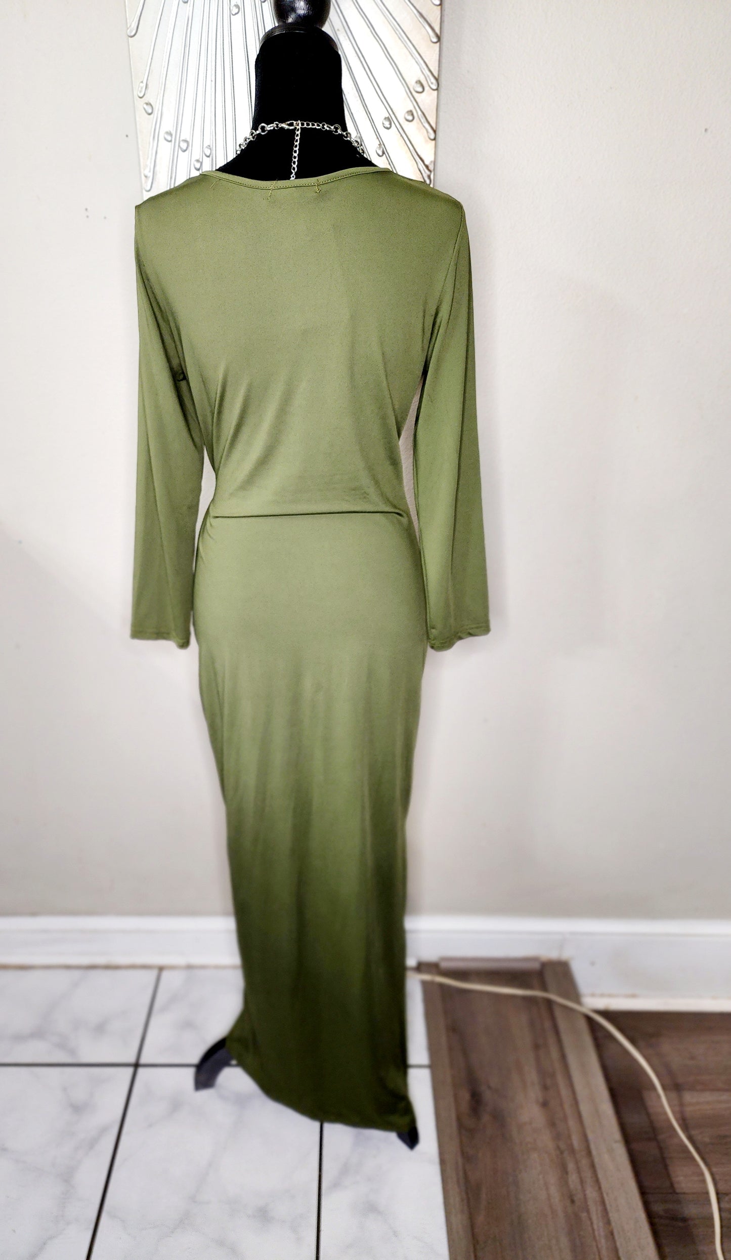 Chic Me Olive Green Maxi Dress