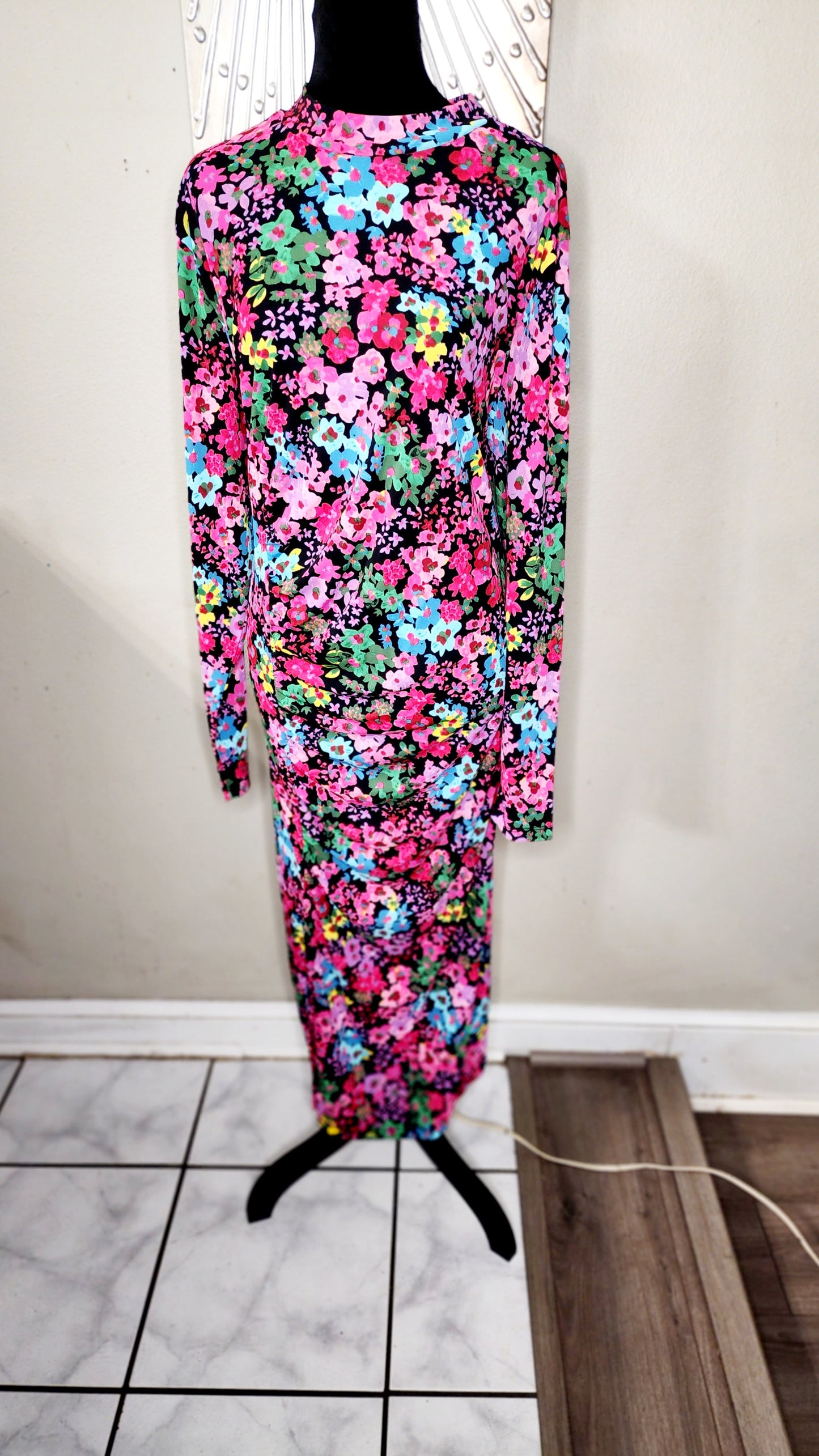Future Collective Floral Print Dress with Ruching
