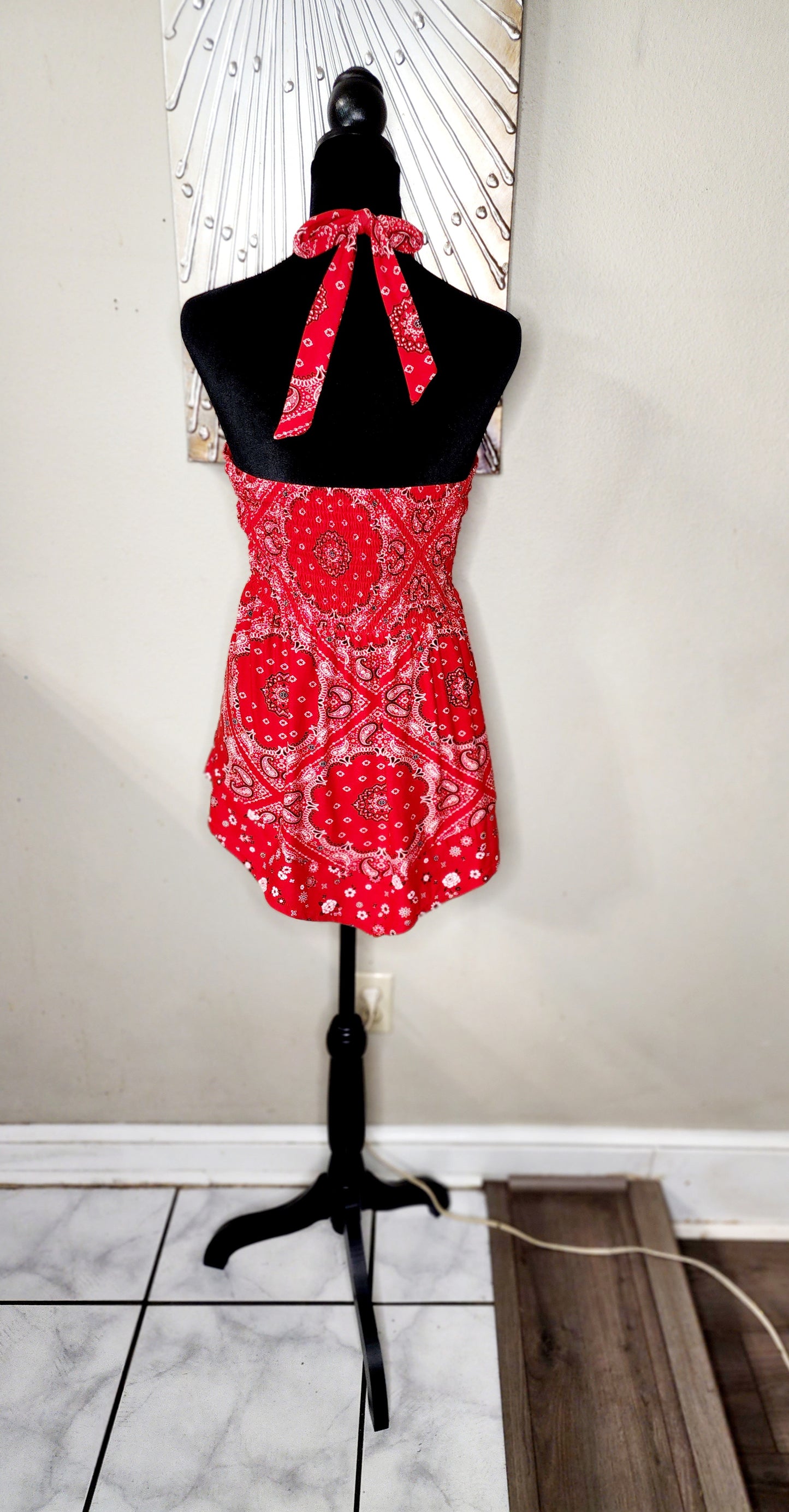 Red Bandana Halter Top