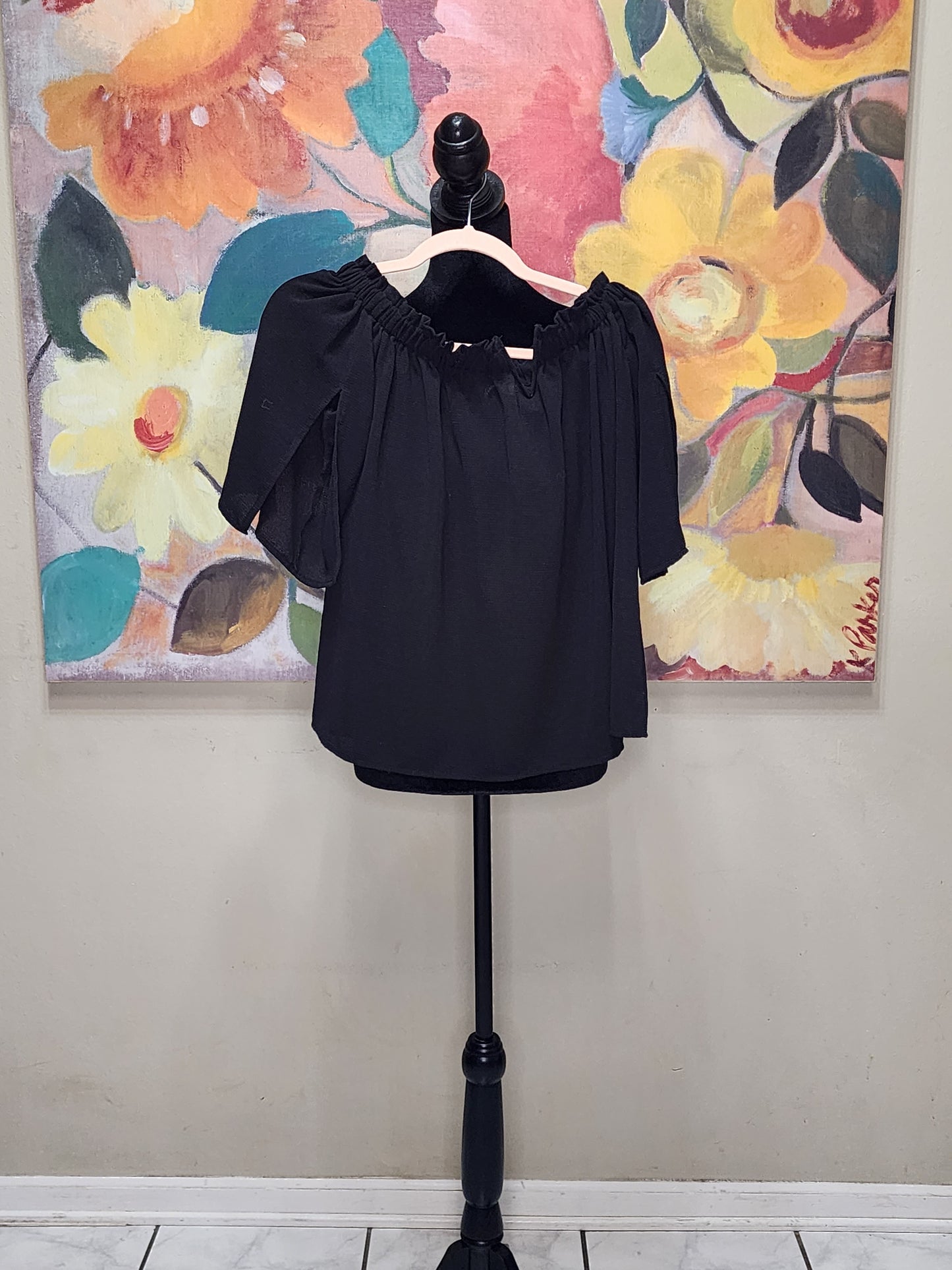 Marci Off the Shoulder Black Blouse