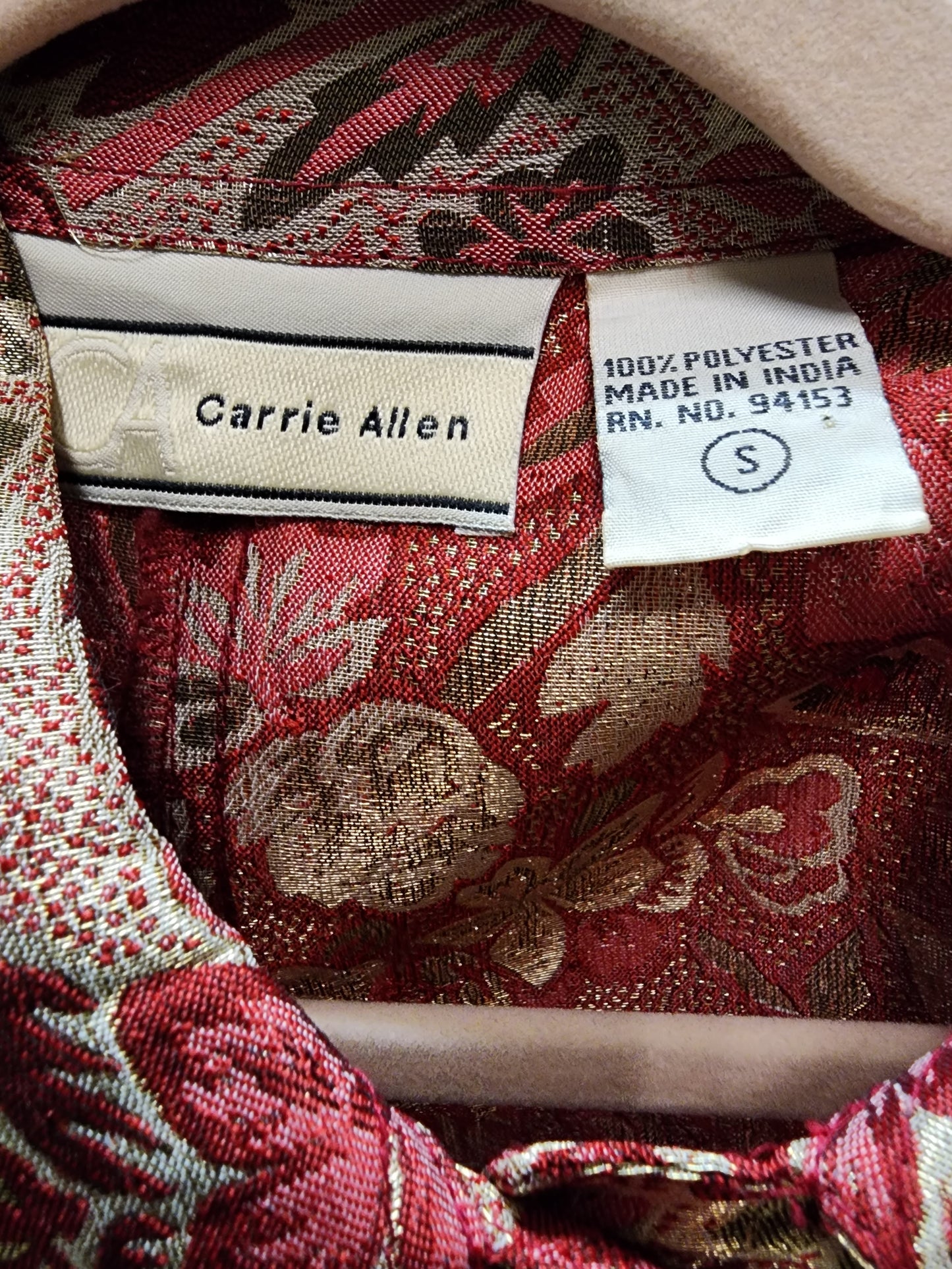 Carrie Allen Burgundy and Gold Jeweled Jacket