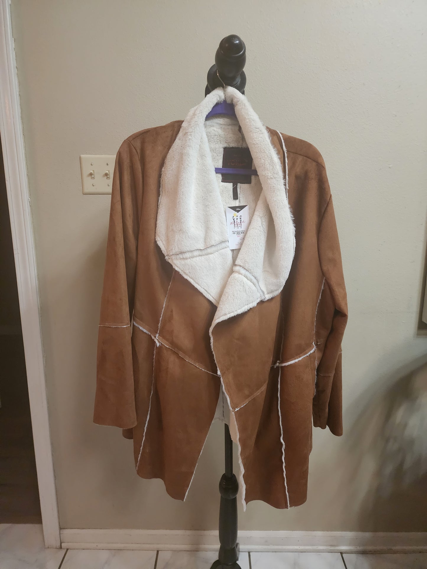 Yoki Brown Cowhide Jacket with Fur Lining