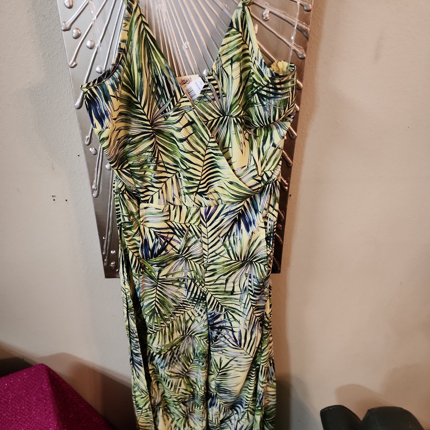 Toxiik3 Belted Green Floral Jumpsuit