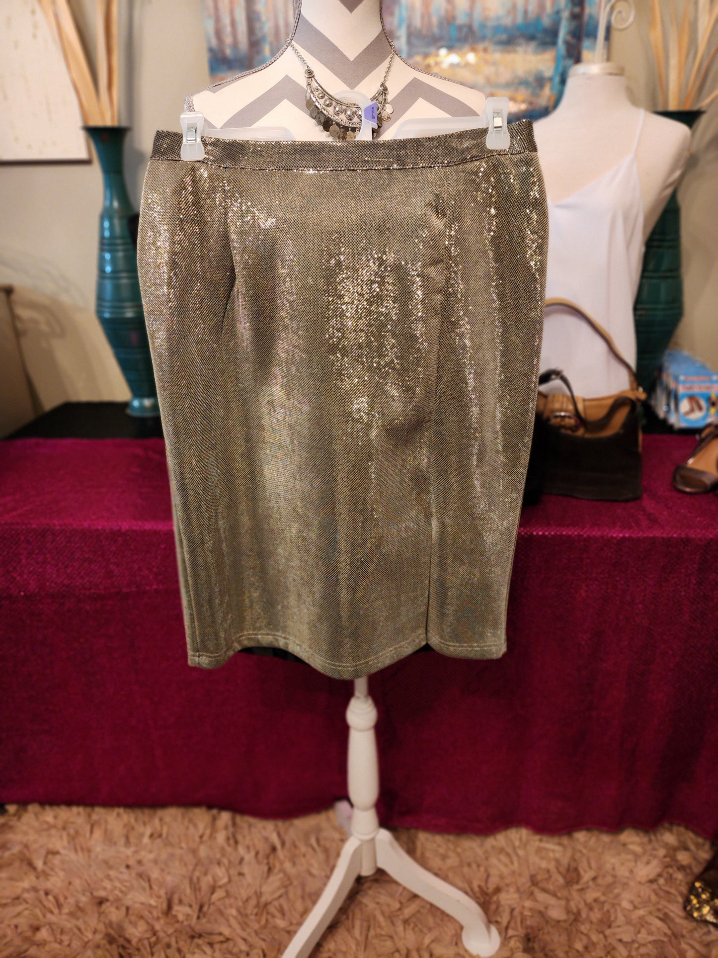 Ashley Stewart Gold Skirt