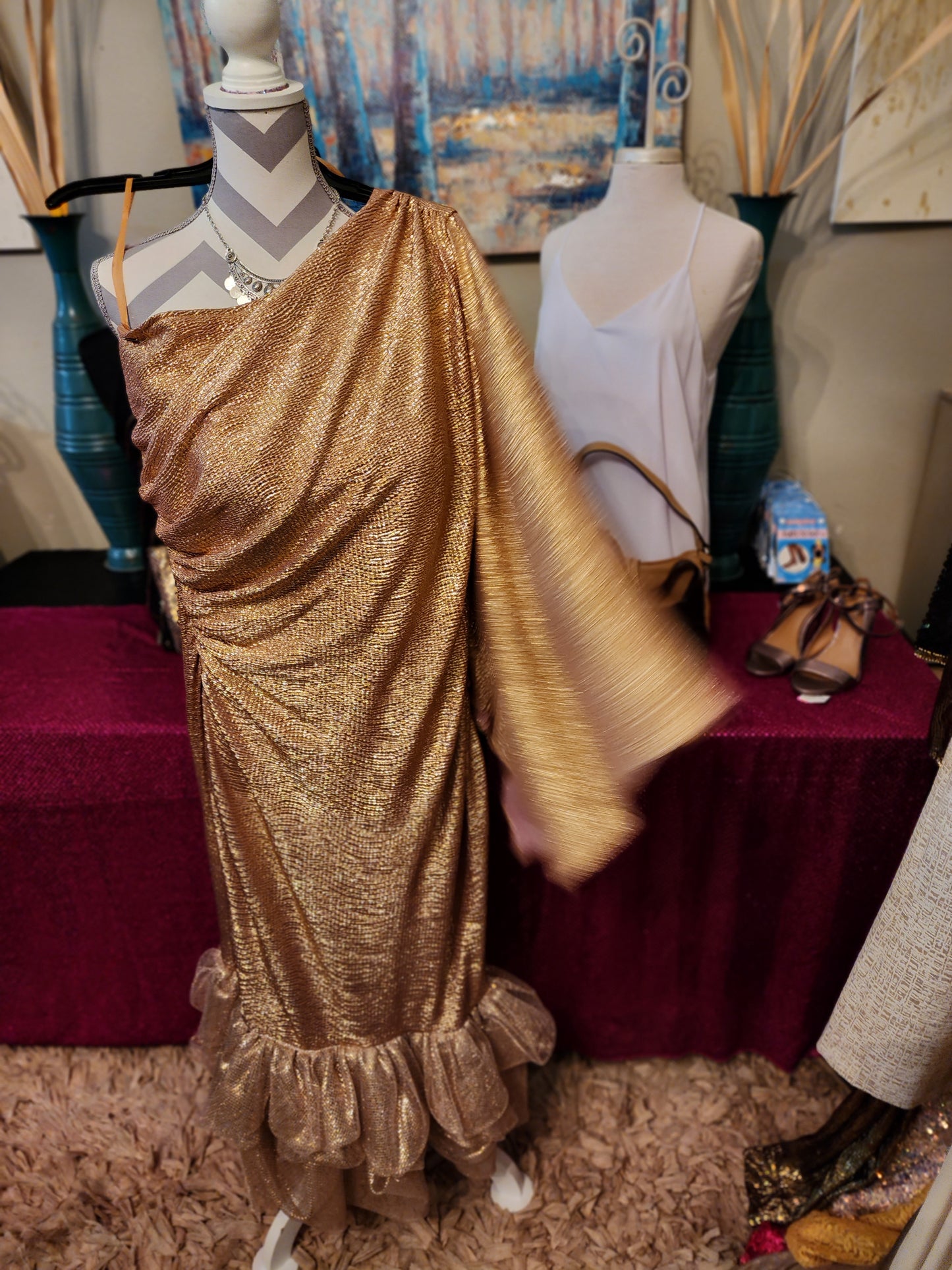 Hailey by Adrianna Papell Custom Gold Dress