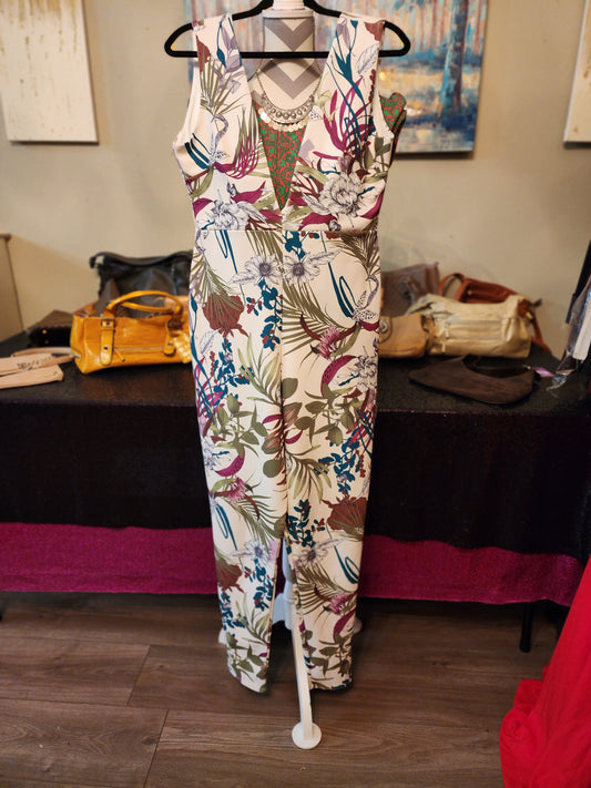 Missguided  Floral Jumpsuit with Deep V