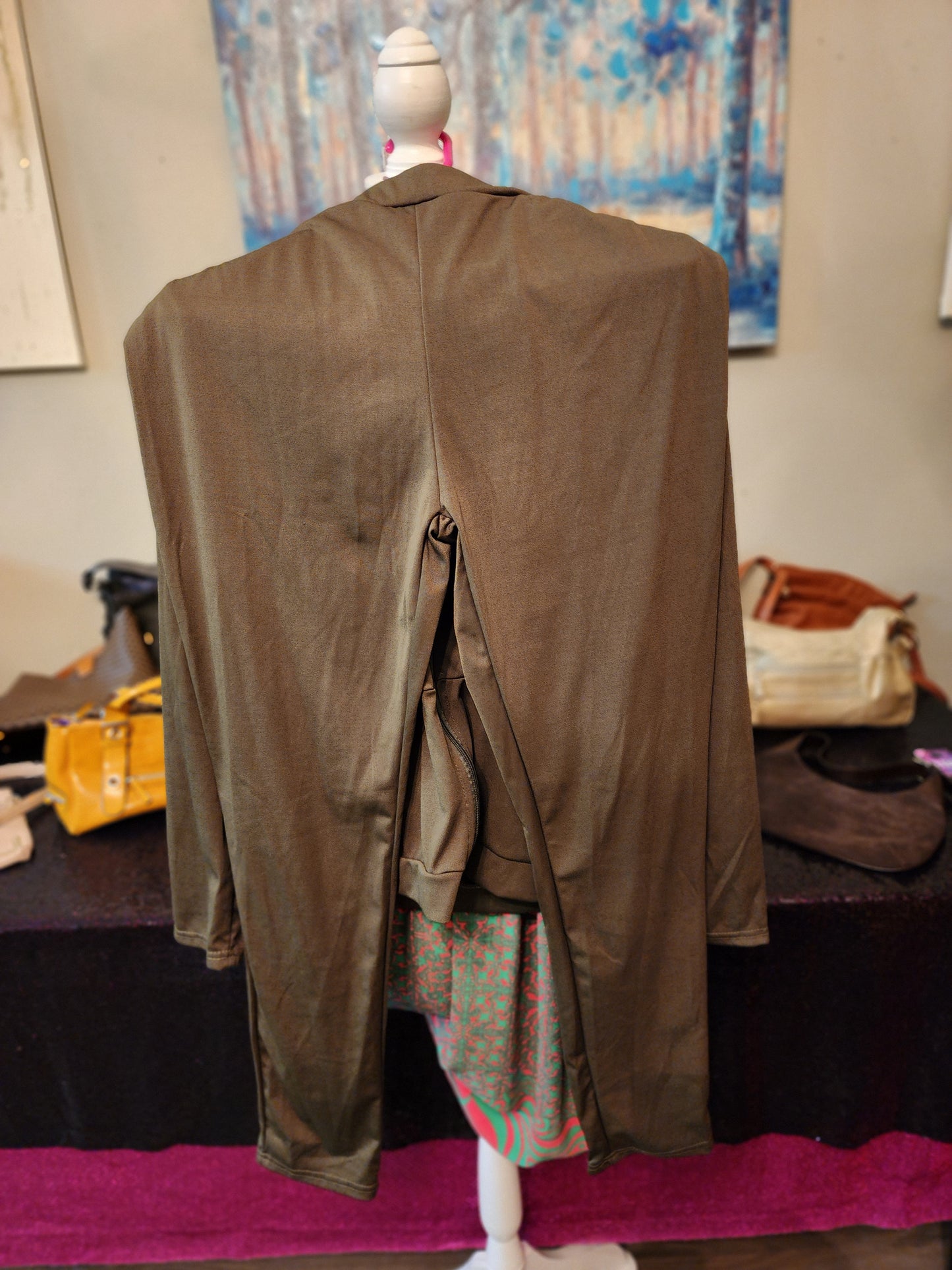 Olive Green 2 Pcs Suit