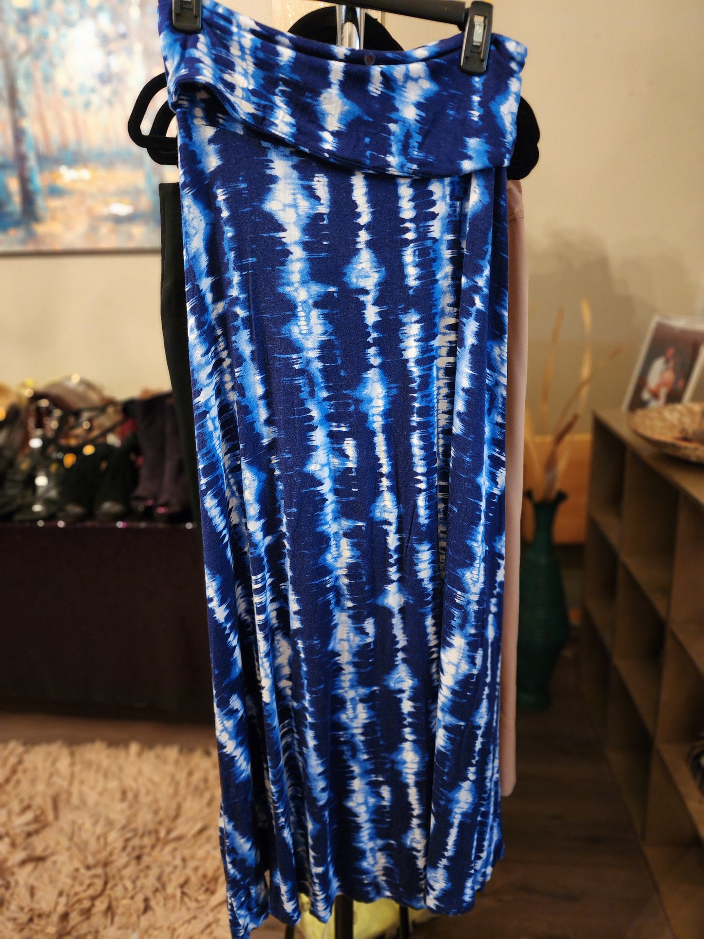 Mudd Blue and White Print Maxi Skirt/Dress