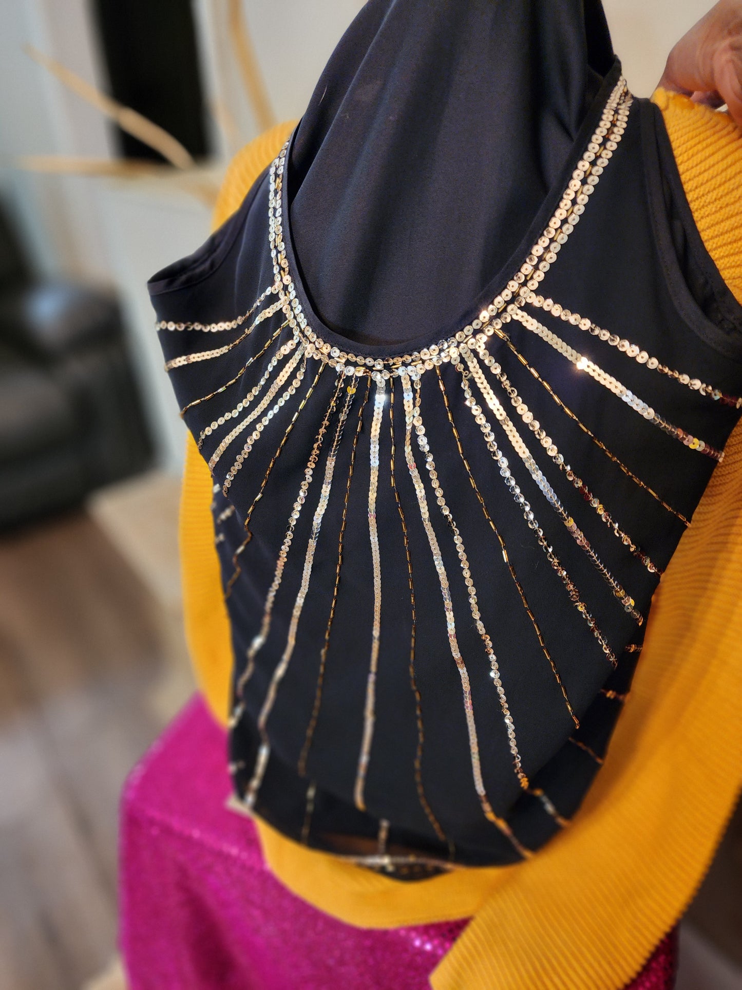 Apt. 9 Black Shell with Gold Sequin (SMALL)