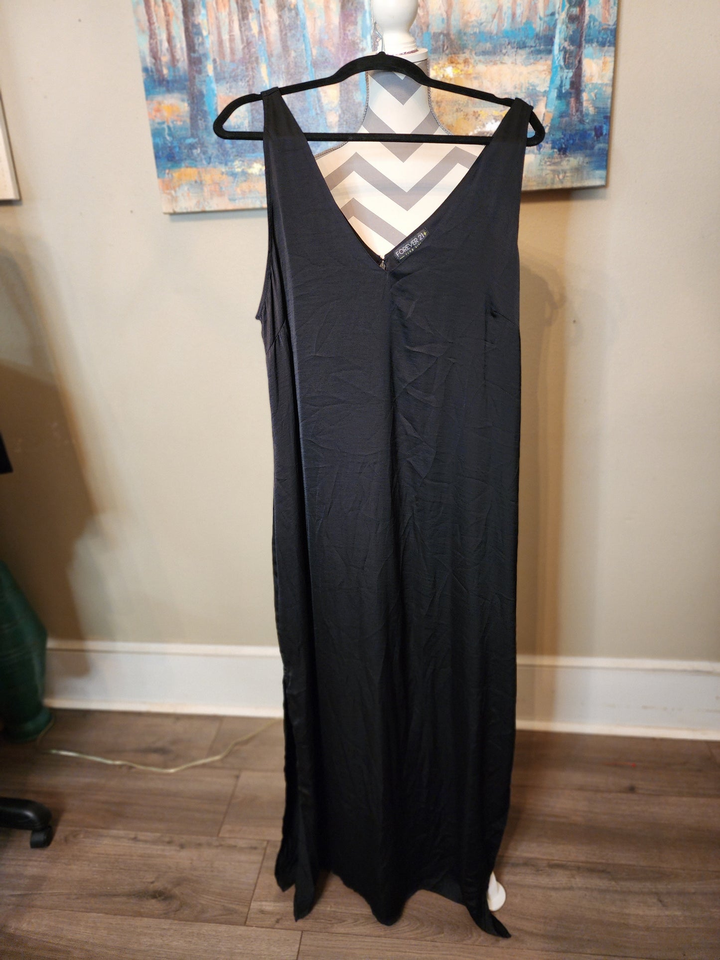 Forever 21+ Black Satin Dress