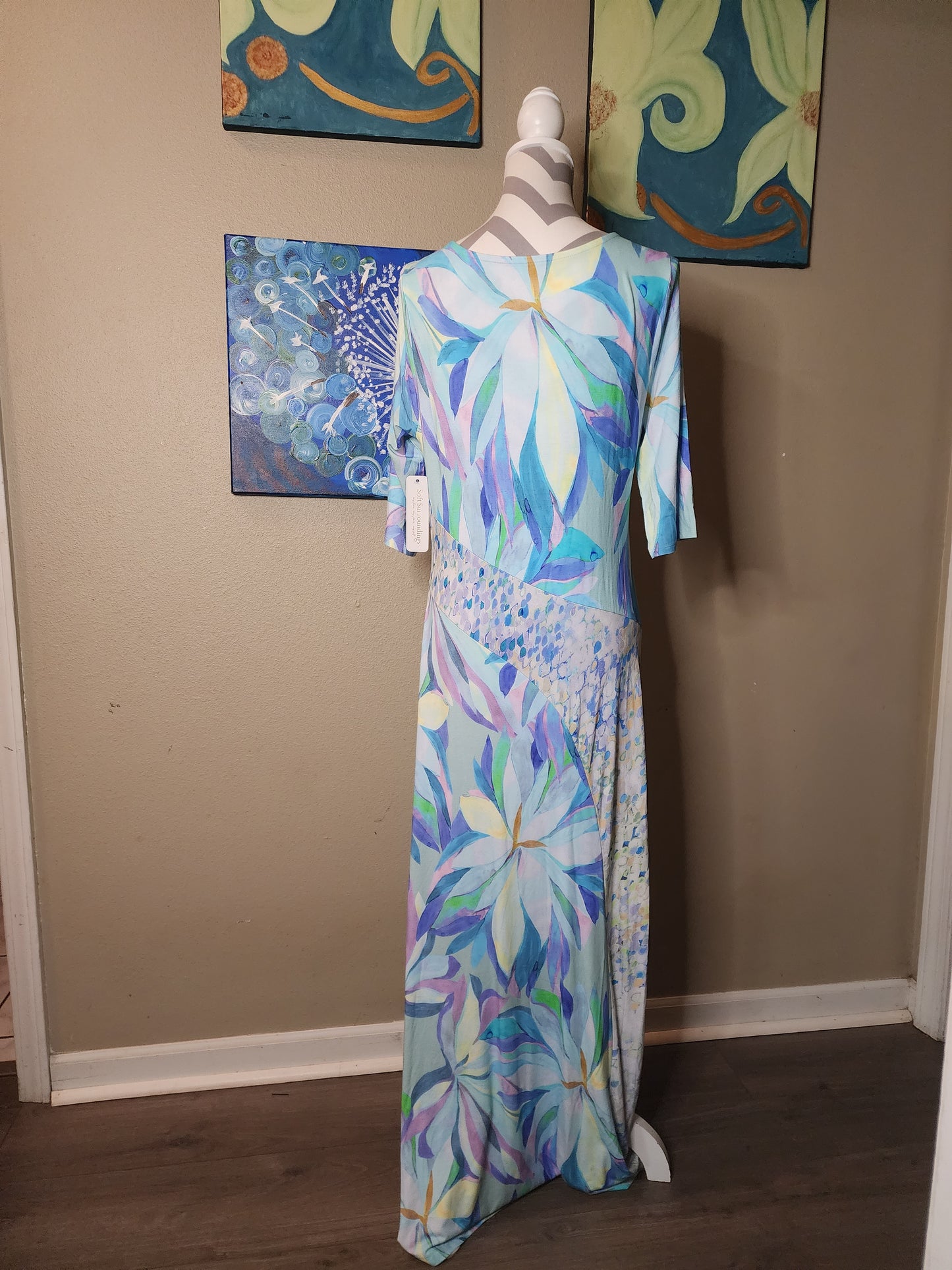 Stella Dress Painterly Blue
