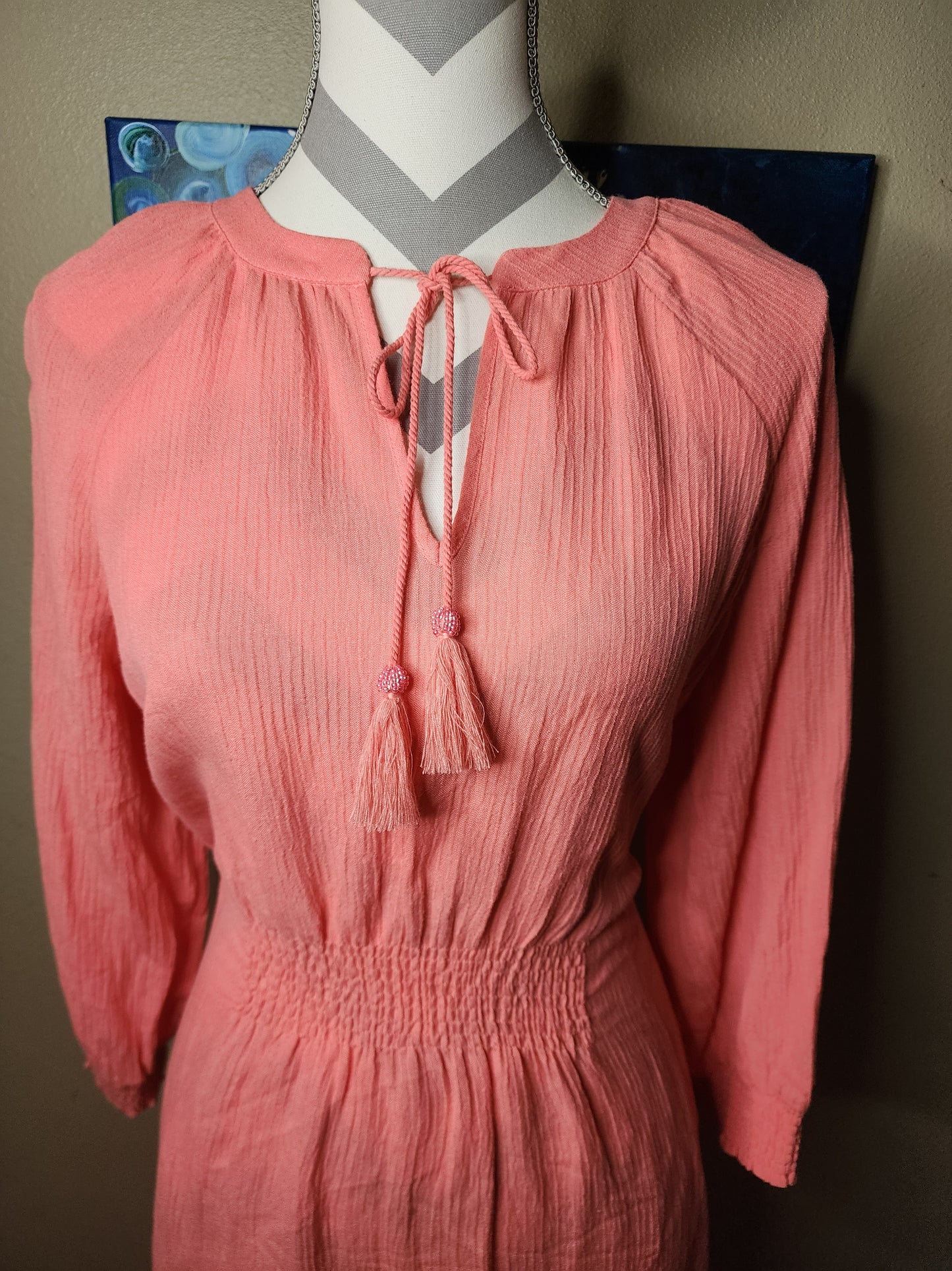 Byrn Gauze Dress Sun-kissed Coral