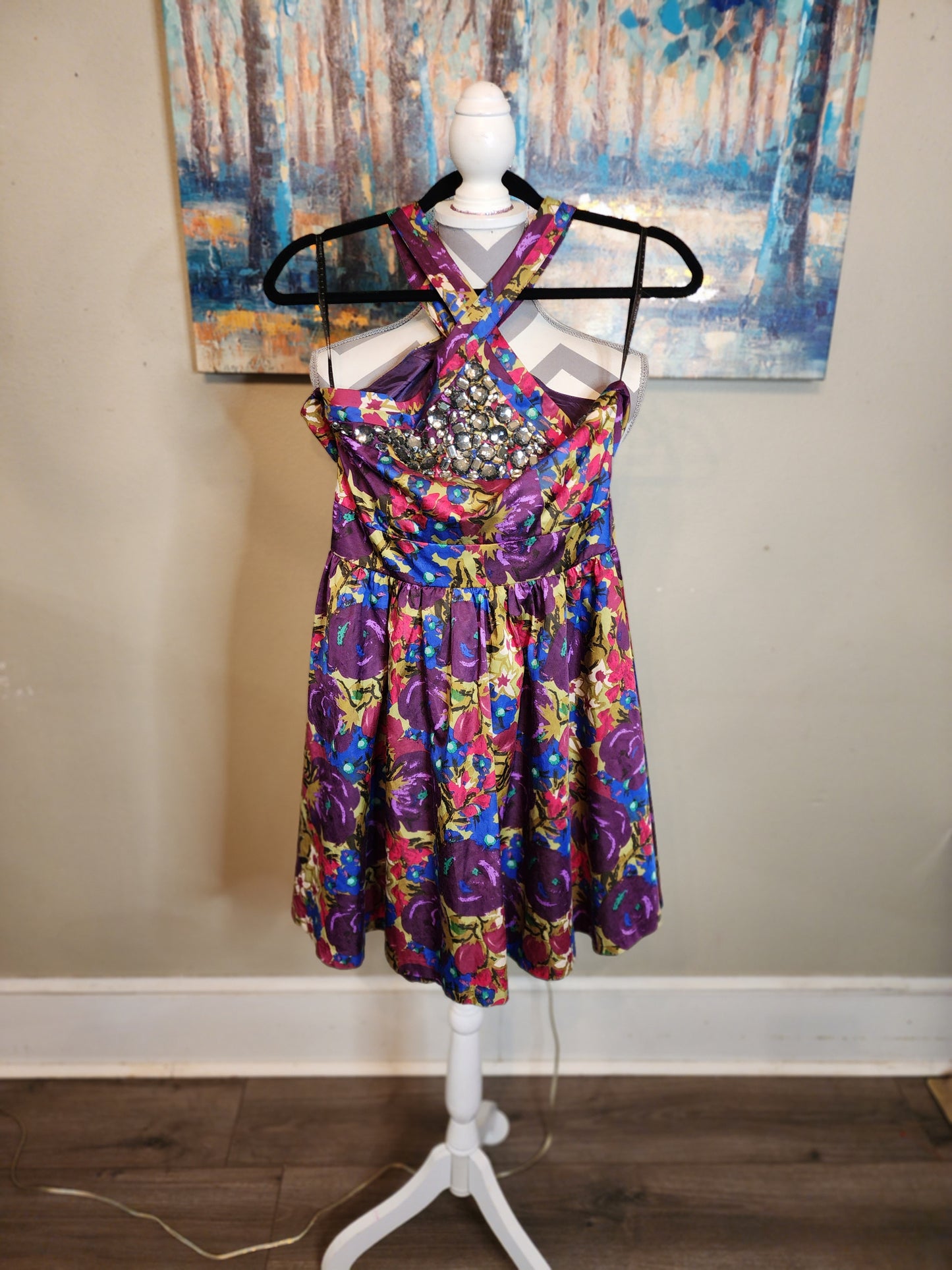 Twelve by Twelve Los Angeles Halter Dress w/Jewels