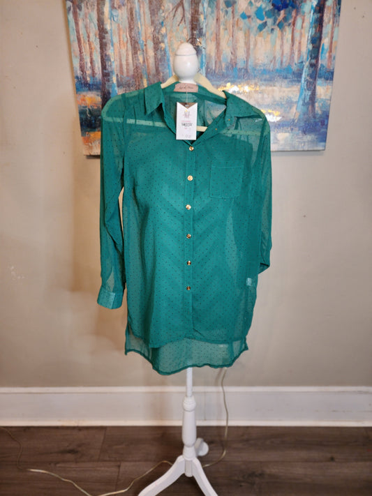 Kiss the Prince Green Sheer Shirt