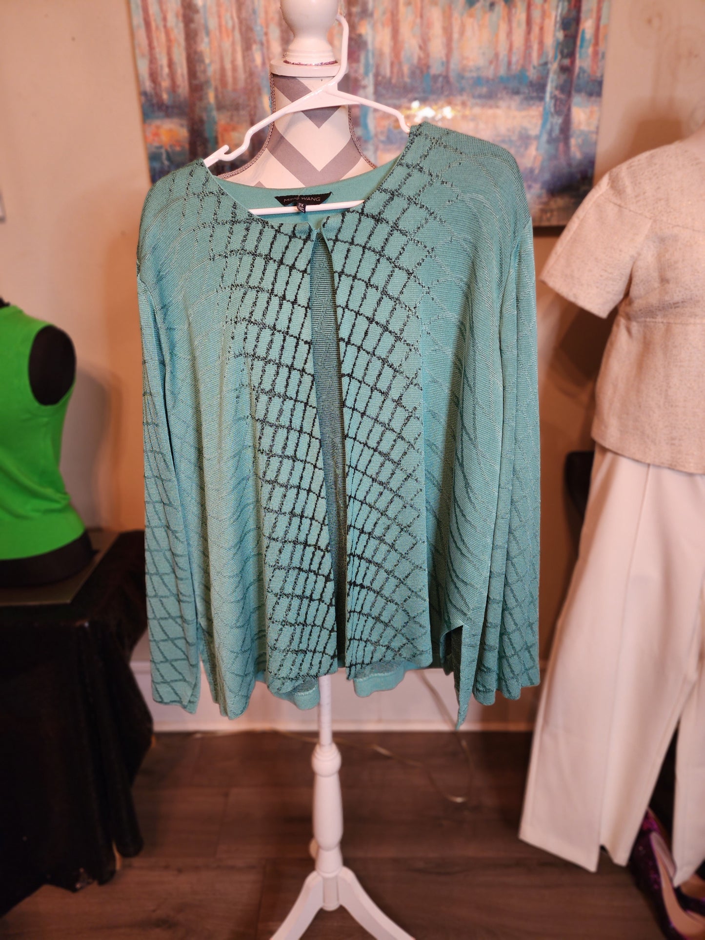 Ming Wang wing Jacket Teal and Black