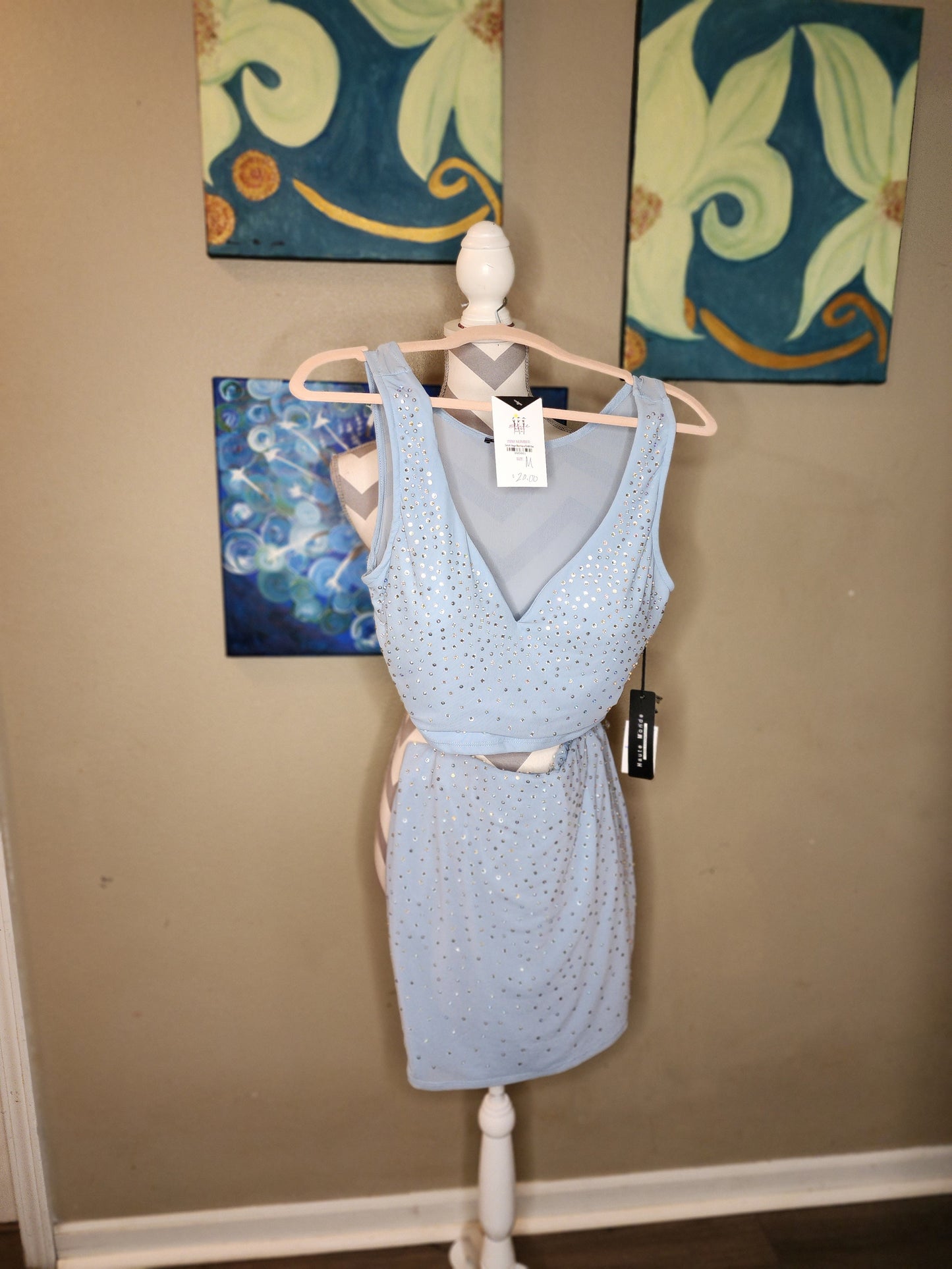 Haute Monde Powder Blue 2 Piece Set with Studs