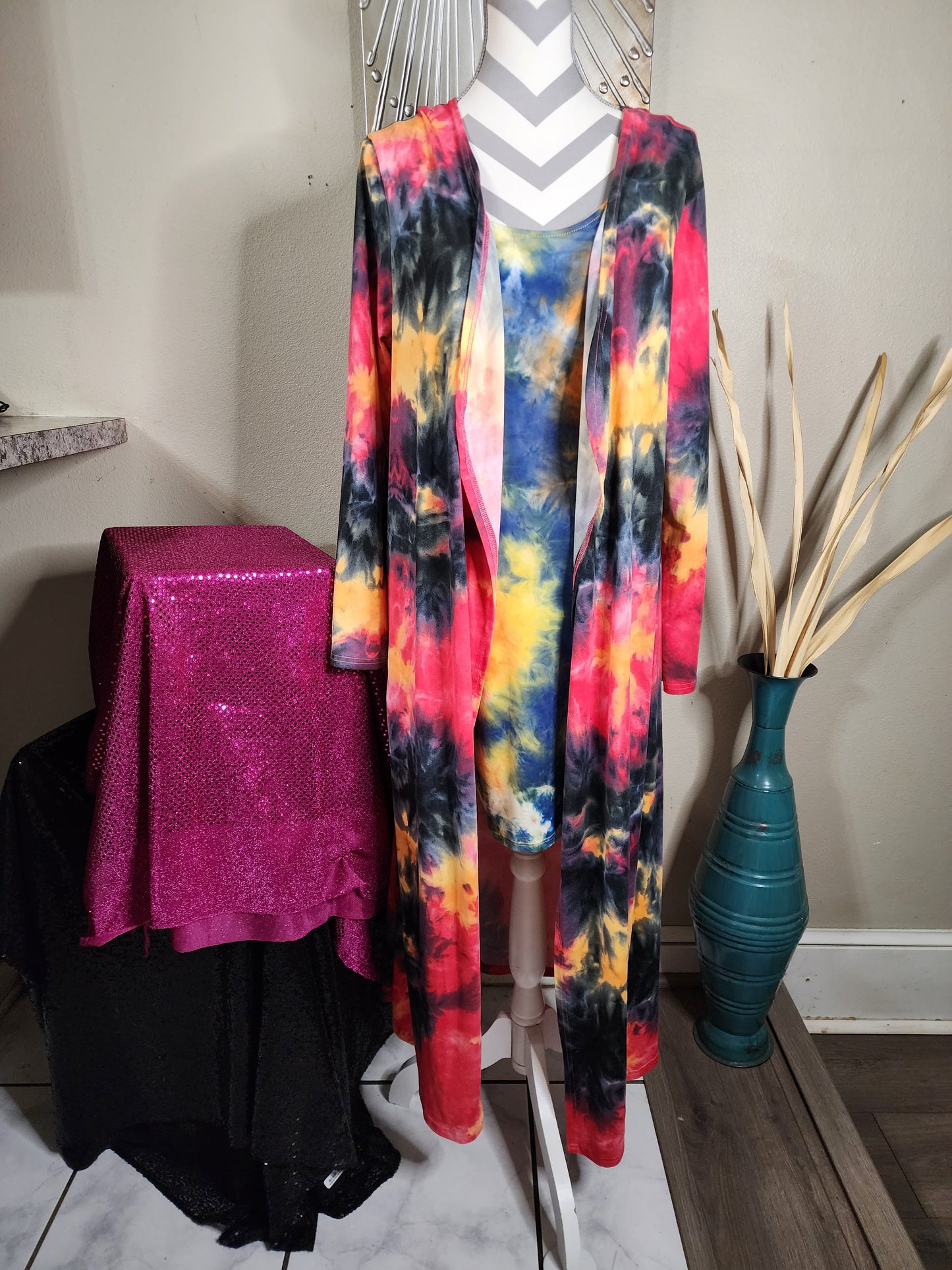 Tie Dye Dress with Duster