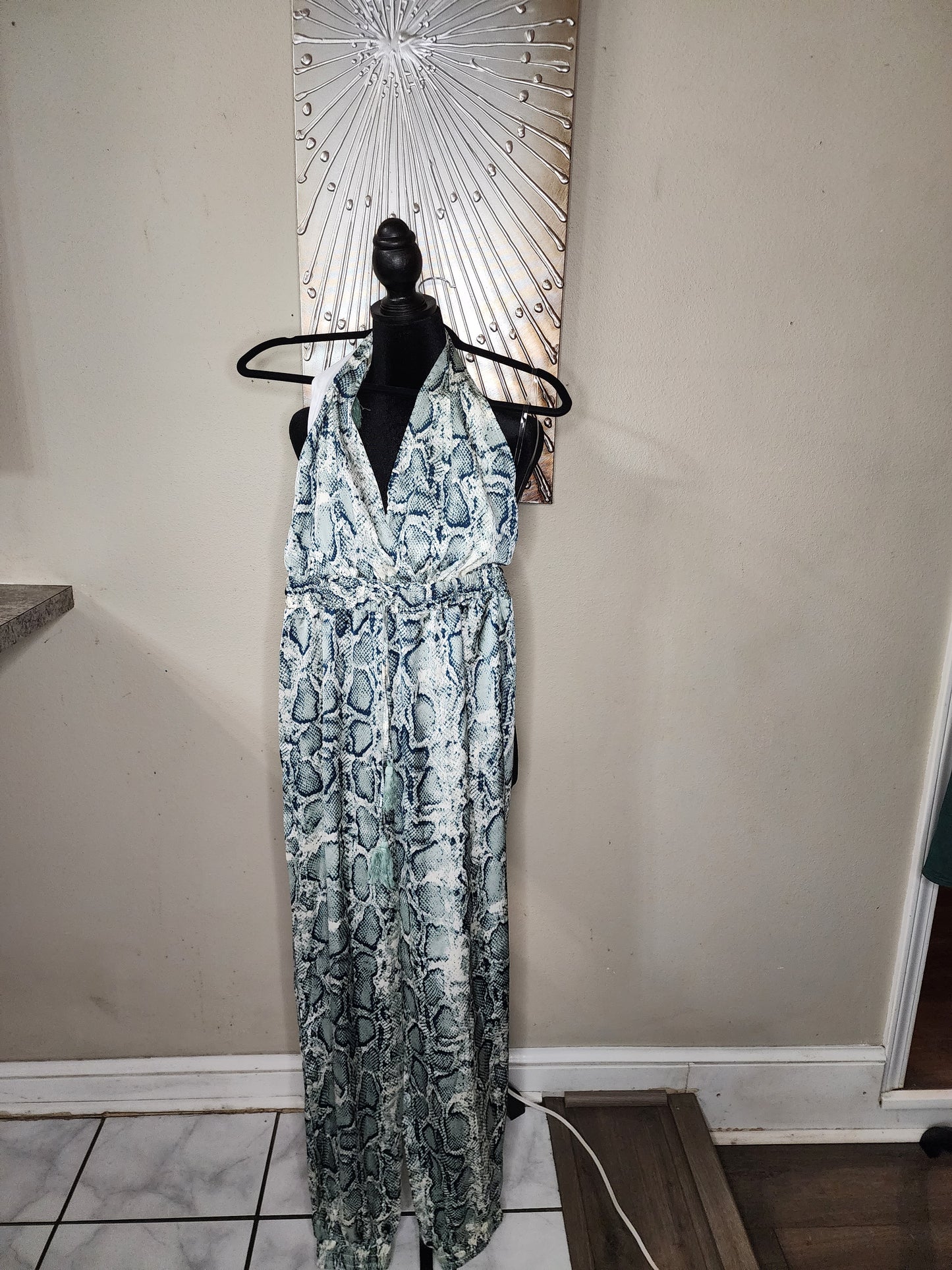 Fashion Nova Green Tell Me You Secret Snake Jumpsuit