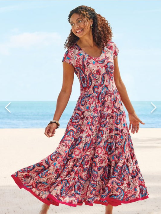 Kara Dress Framboise Paisley Print