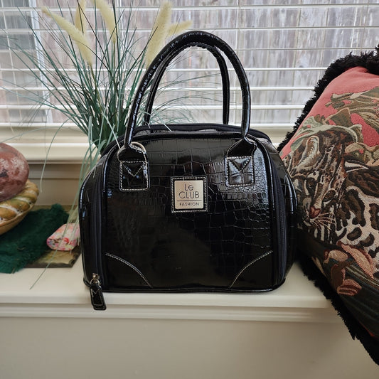 Le Club Black Croc Doctors Bag