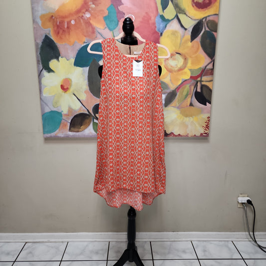 Three Eighty Two Swing Dress in Orange  and Beige