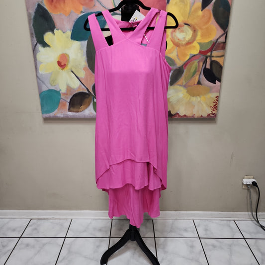 Karri Blue Fuchsia High/Low Sleeveless Dress