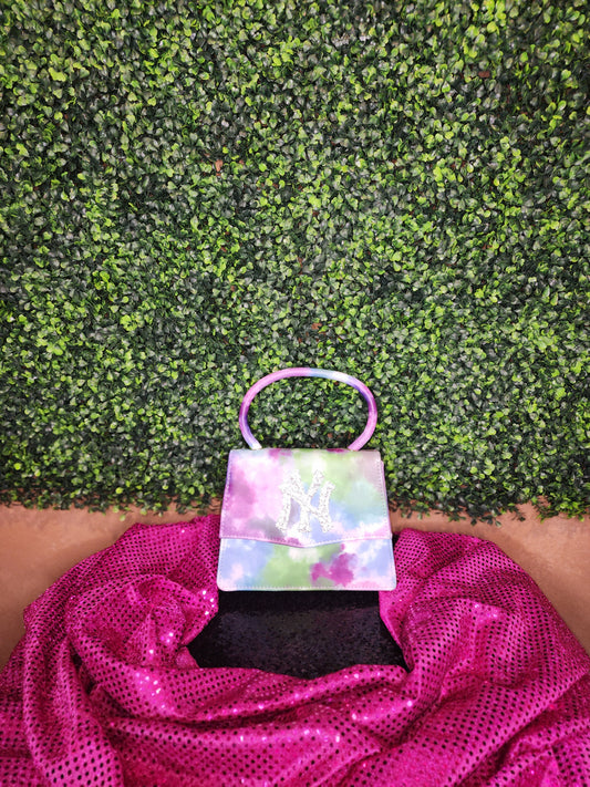 NY Tie Dye Small Faux Leather Handbag