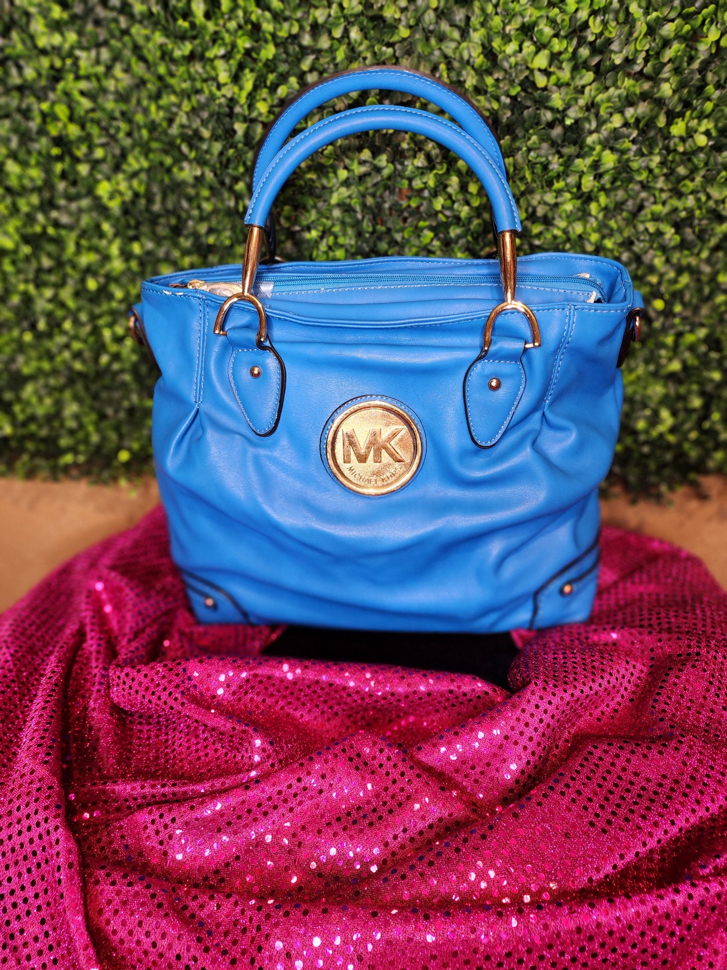 MK Cobalt Blue Satchel (Vegan Leather)