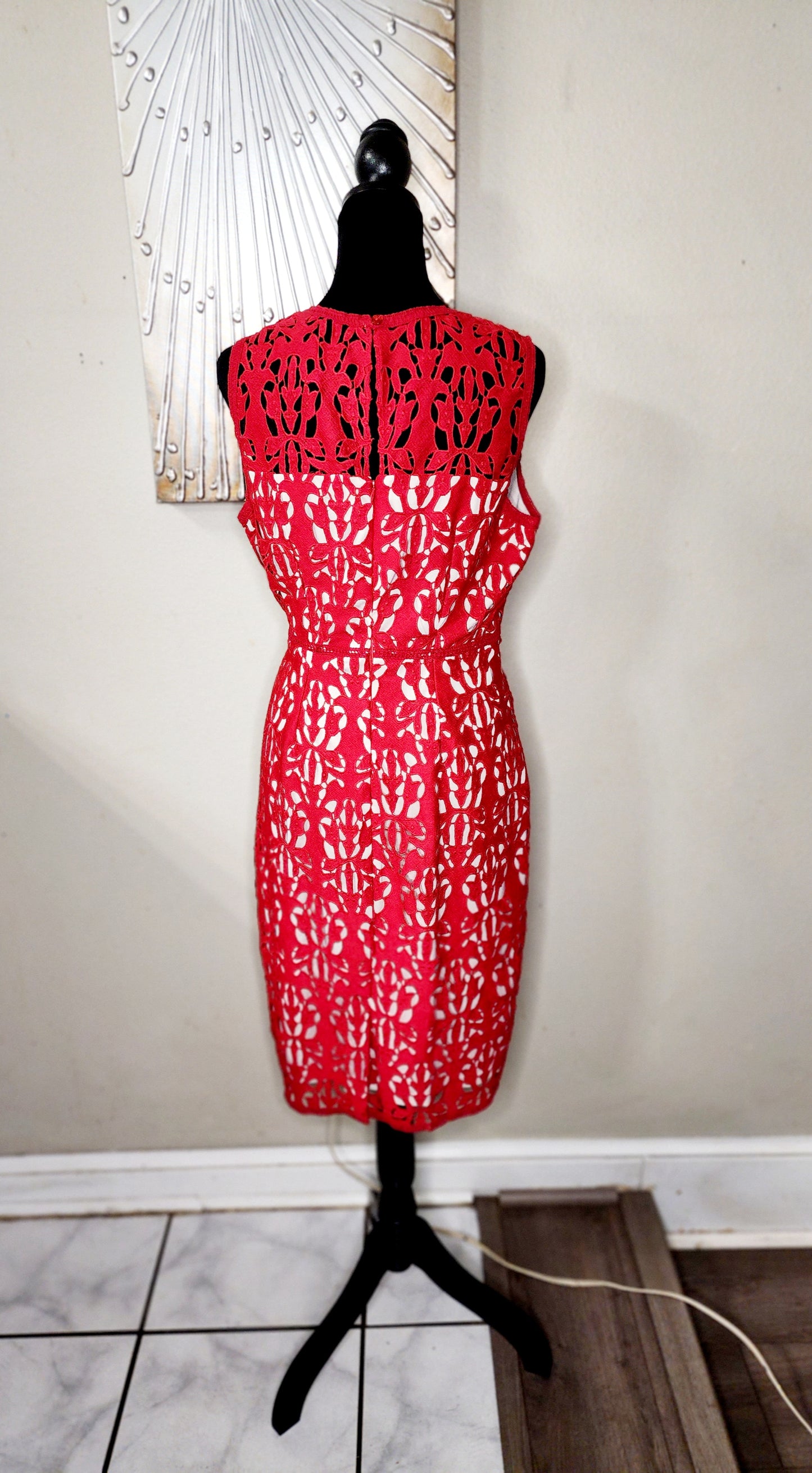 Worthington Red Crochet Sheath Dress