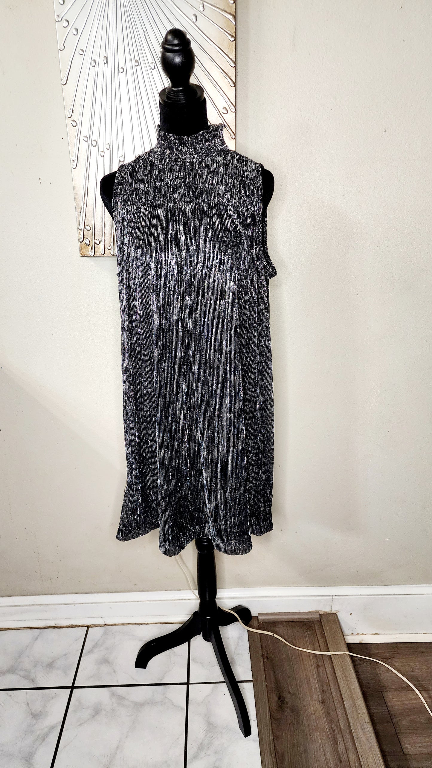 Nine West Black and Silver Mini Dress