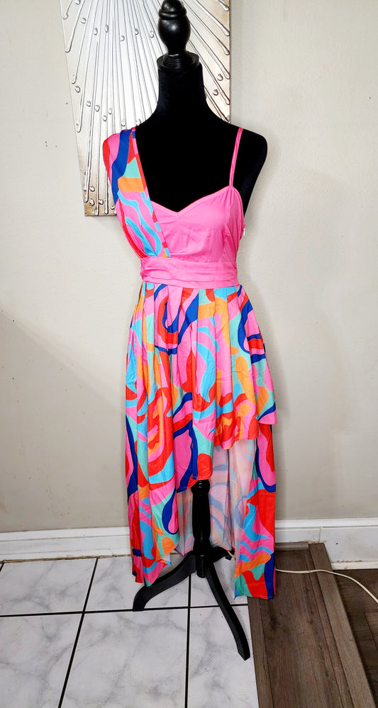 Color Explosion High Low Dress