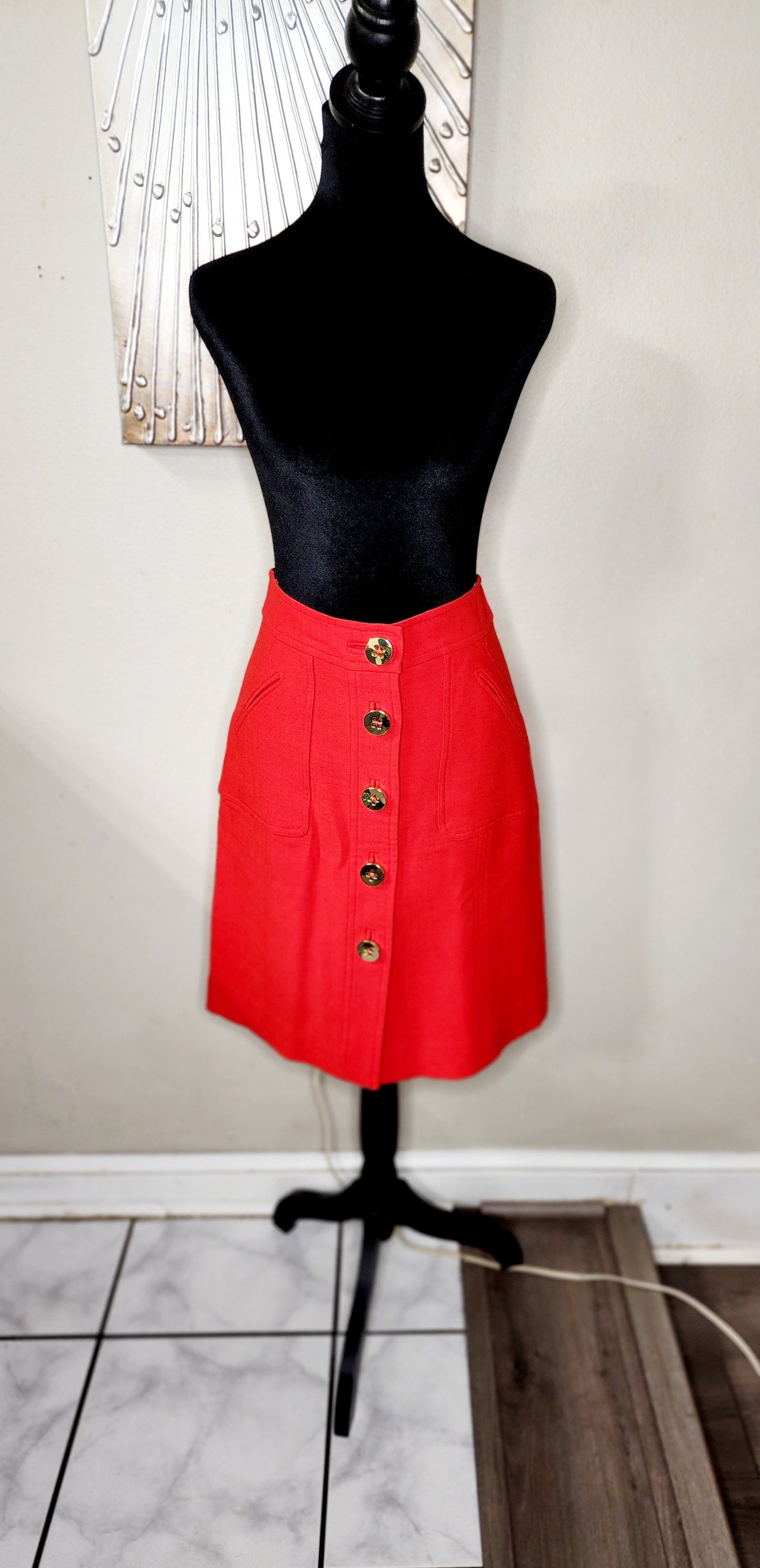 All Original Milly of New York Red Pencil Skirt