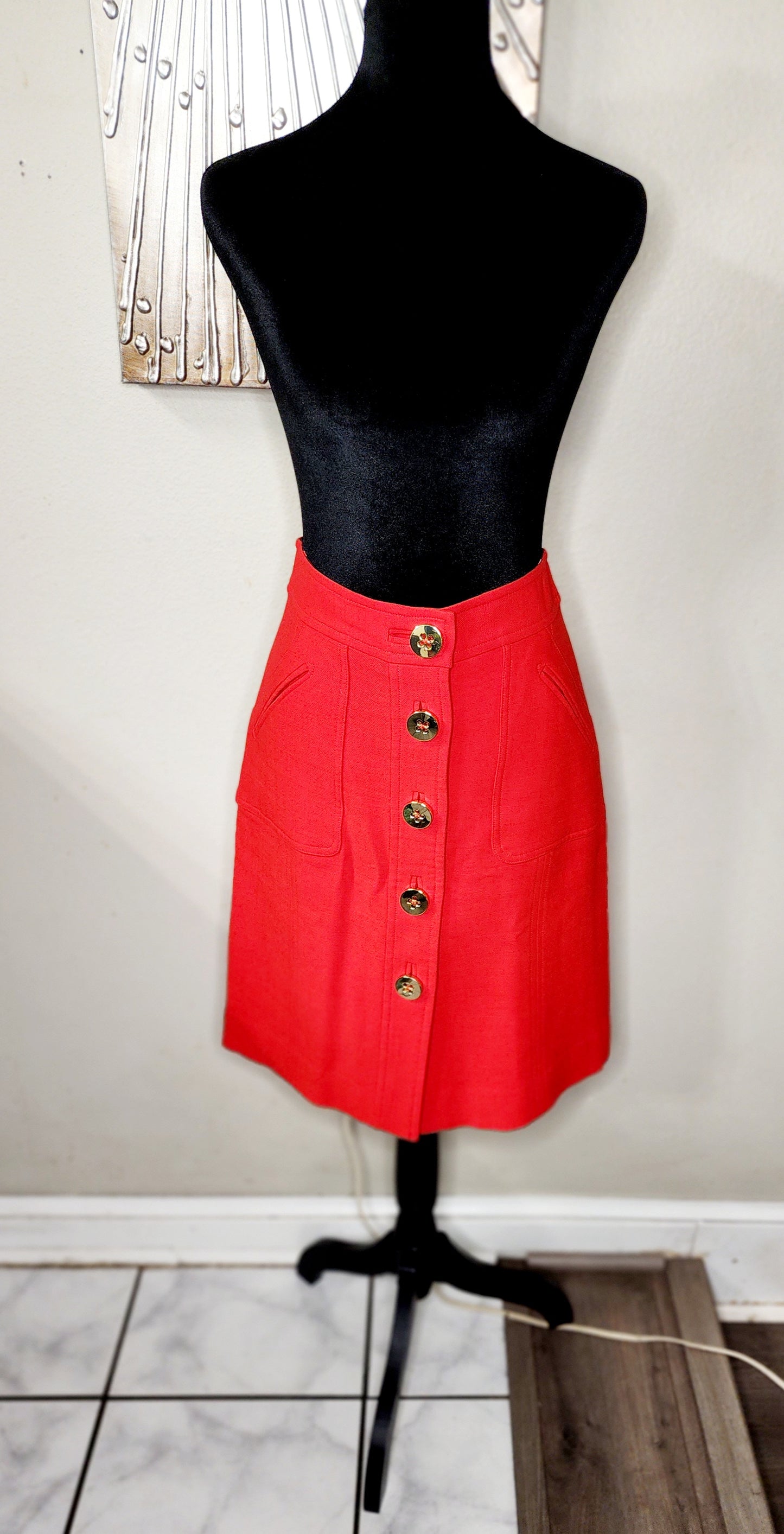 All Original Milly of New York Red Pencil Skirt