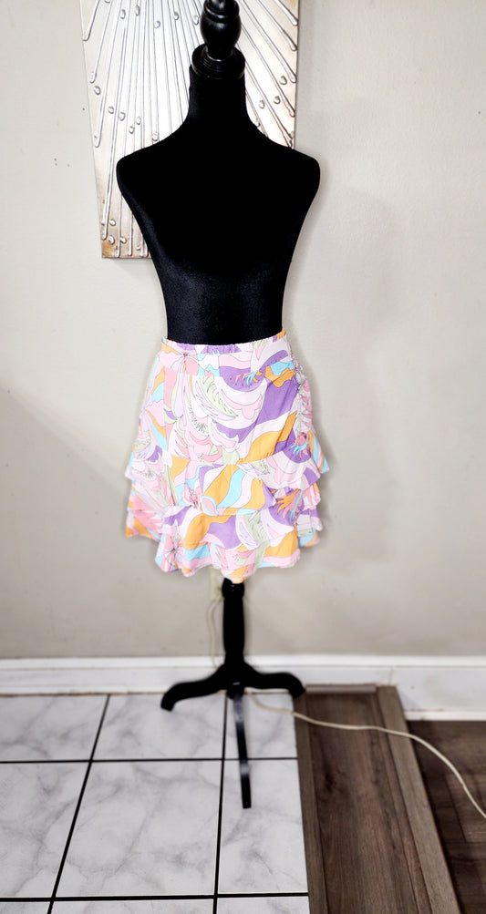 Milk & Honey Colorful Ruffled Mini Skirt