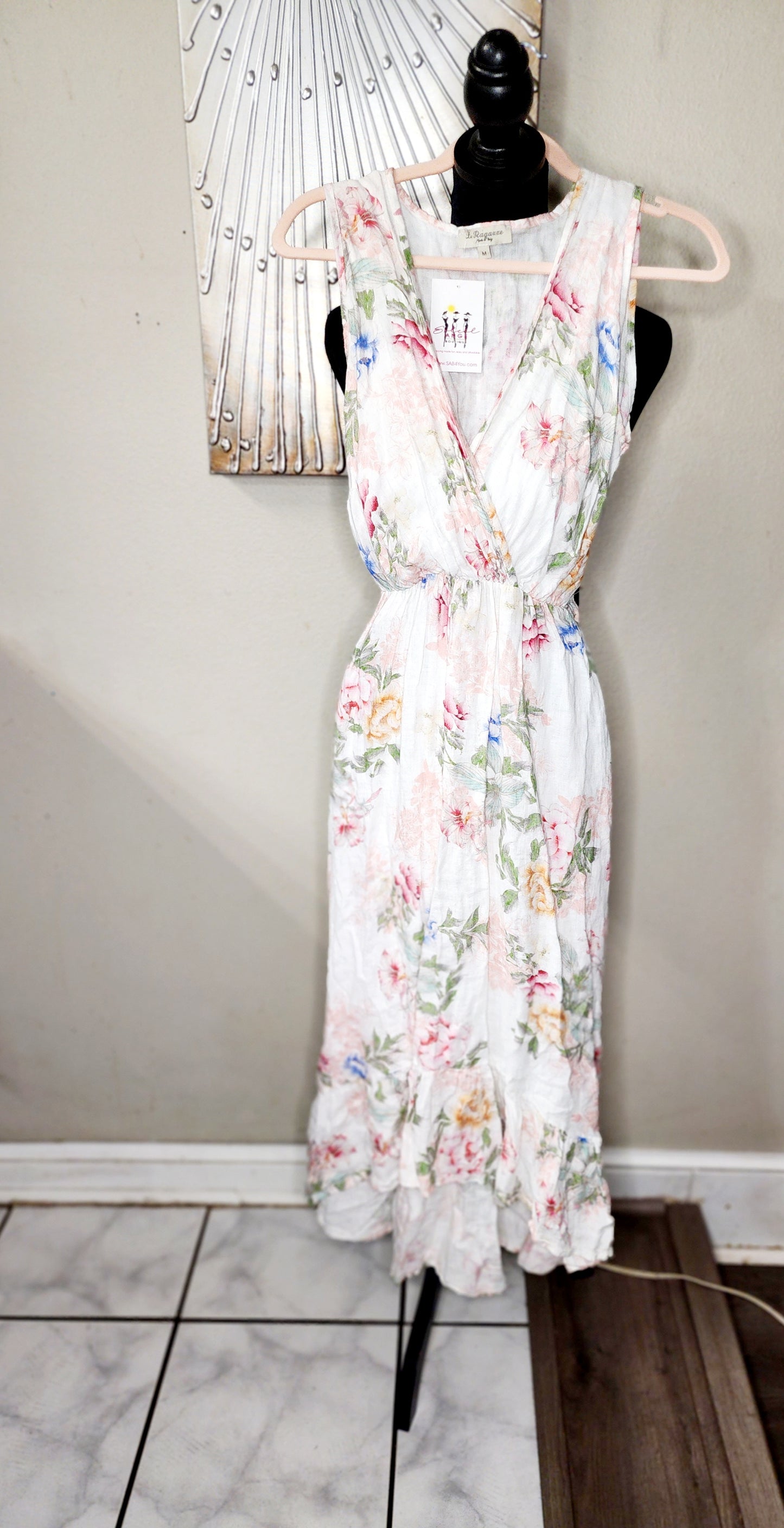 La Ragarre Floral Linen Dress