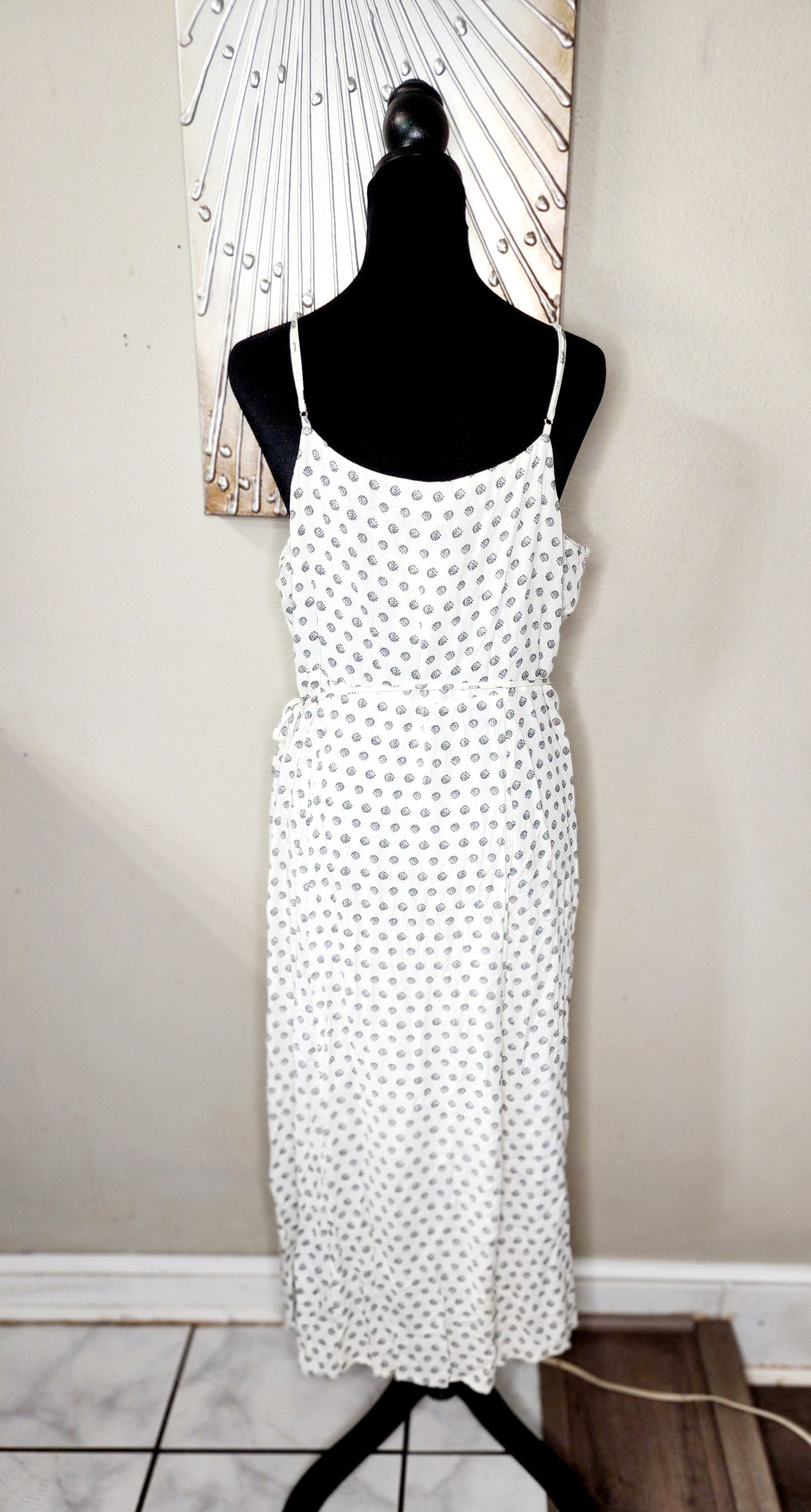 Vince Camuto White and Navy Wrap Dress