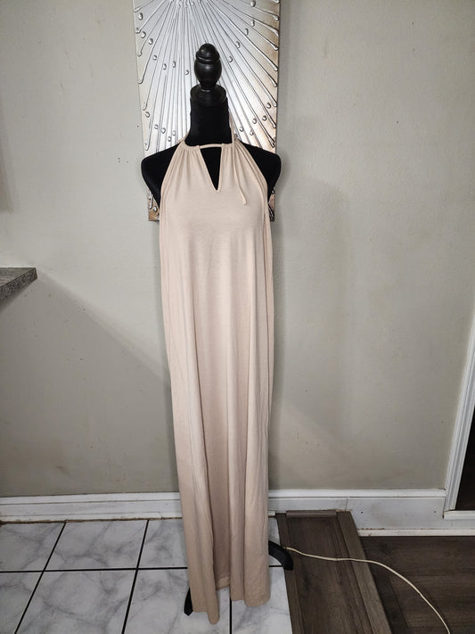 Beige Halter Maxi Dress