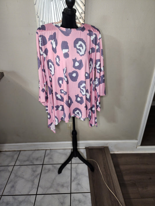 Southern Stitch Pink Animal Print Top