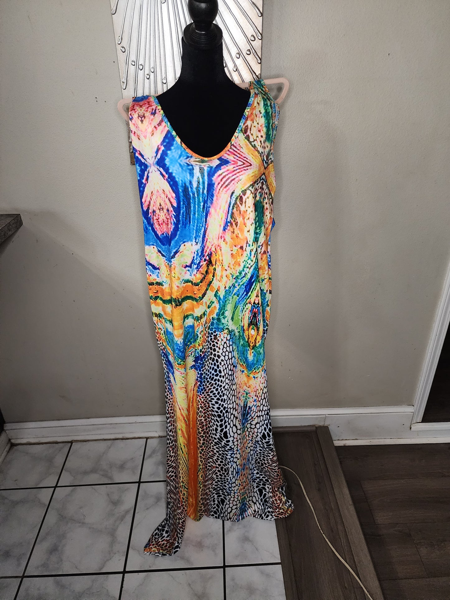 Colorful Animal Print Maxi Dress