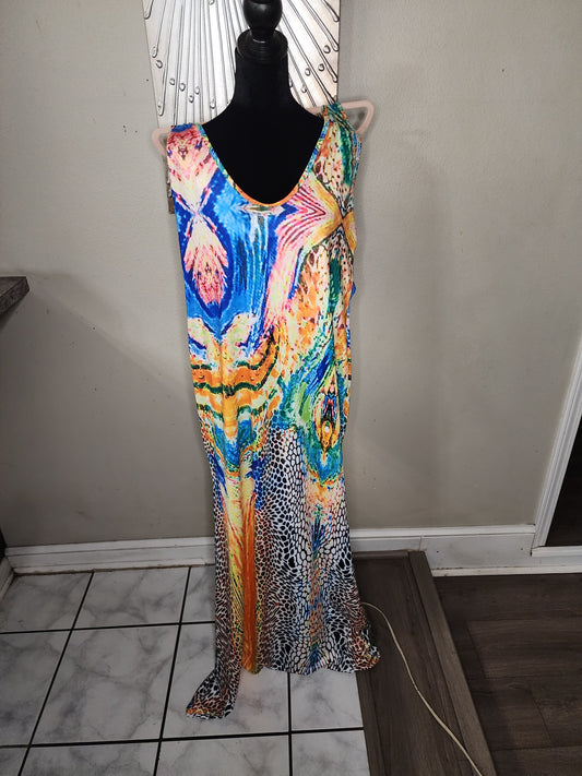 Colorful Animal Print Maxi Dress