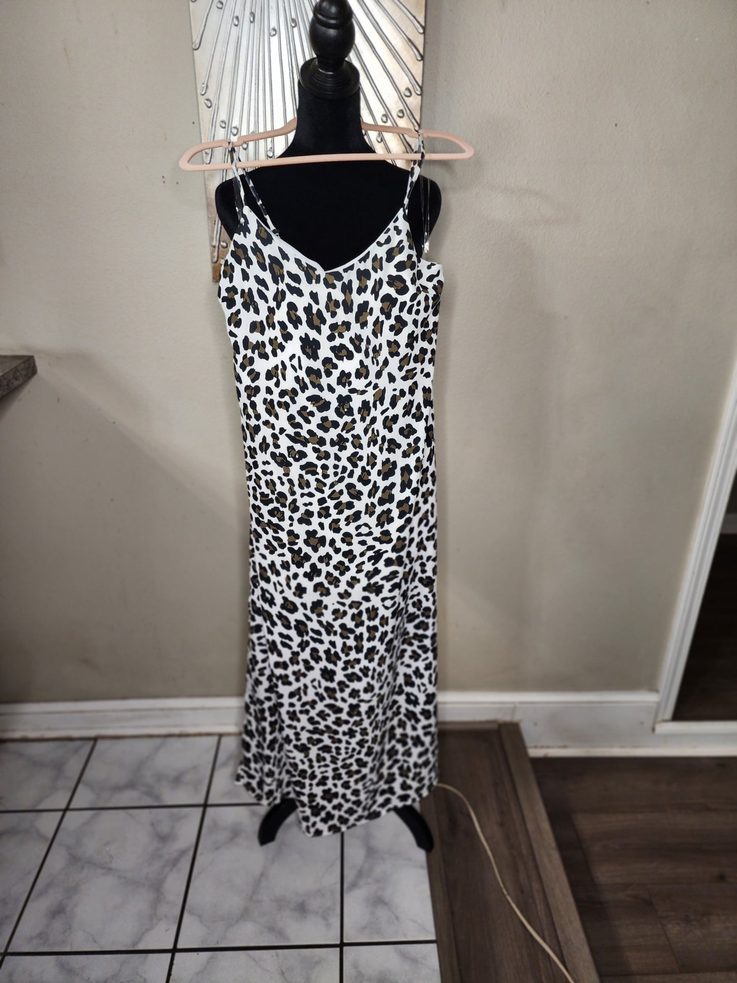 Pink Lily White, Black and Brown Animal Print Maxi