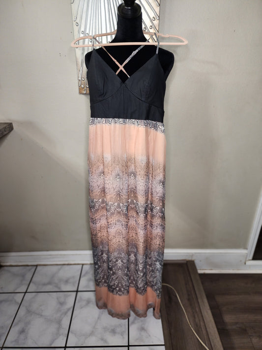 Charlie Jade Pink, Black and Animal Print Halter Maxi Dress