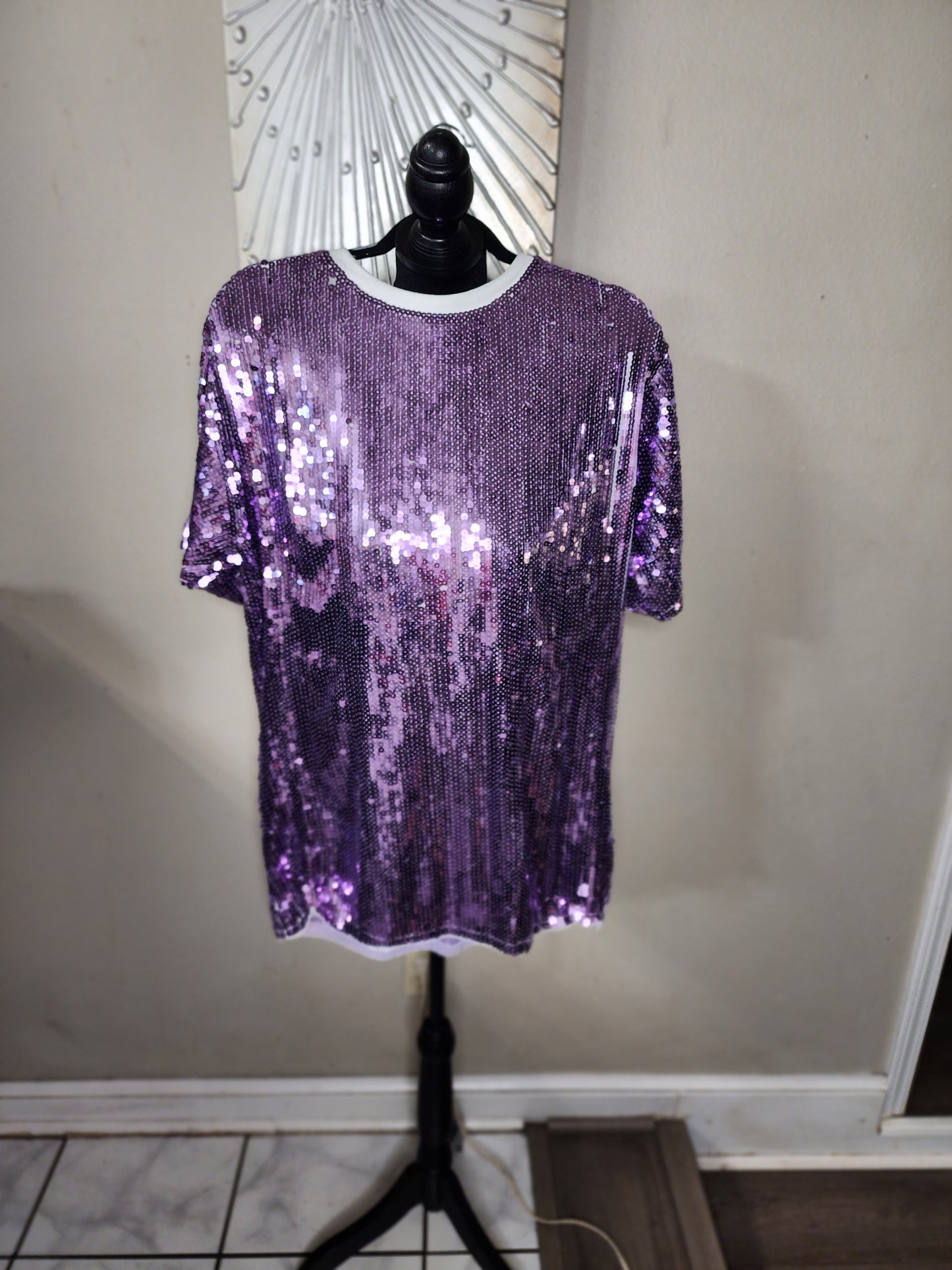 Main Strip Purple Sequin Top